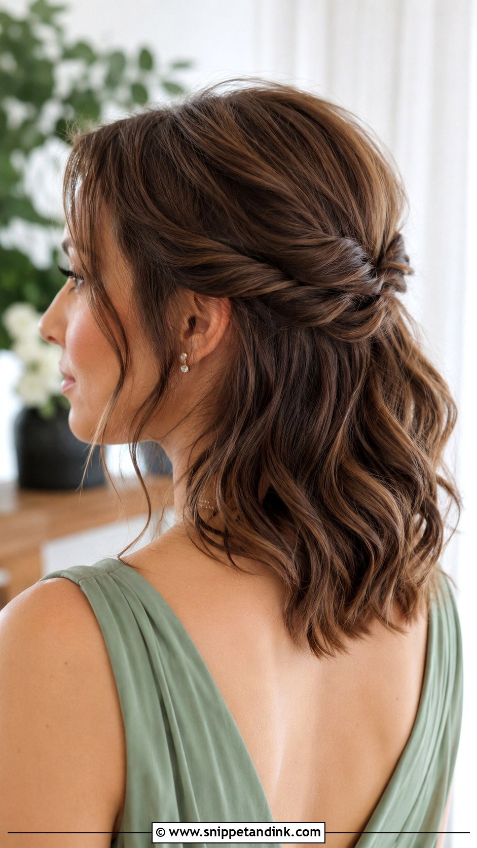 Shoulder Length Bridesmaid Hair With Twists - Snippet and Ink - 25 Shoulder Length Bridesmaid Hair Ideas