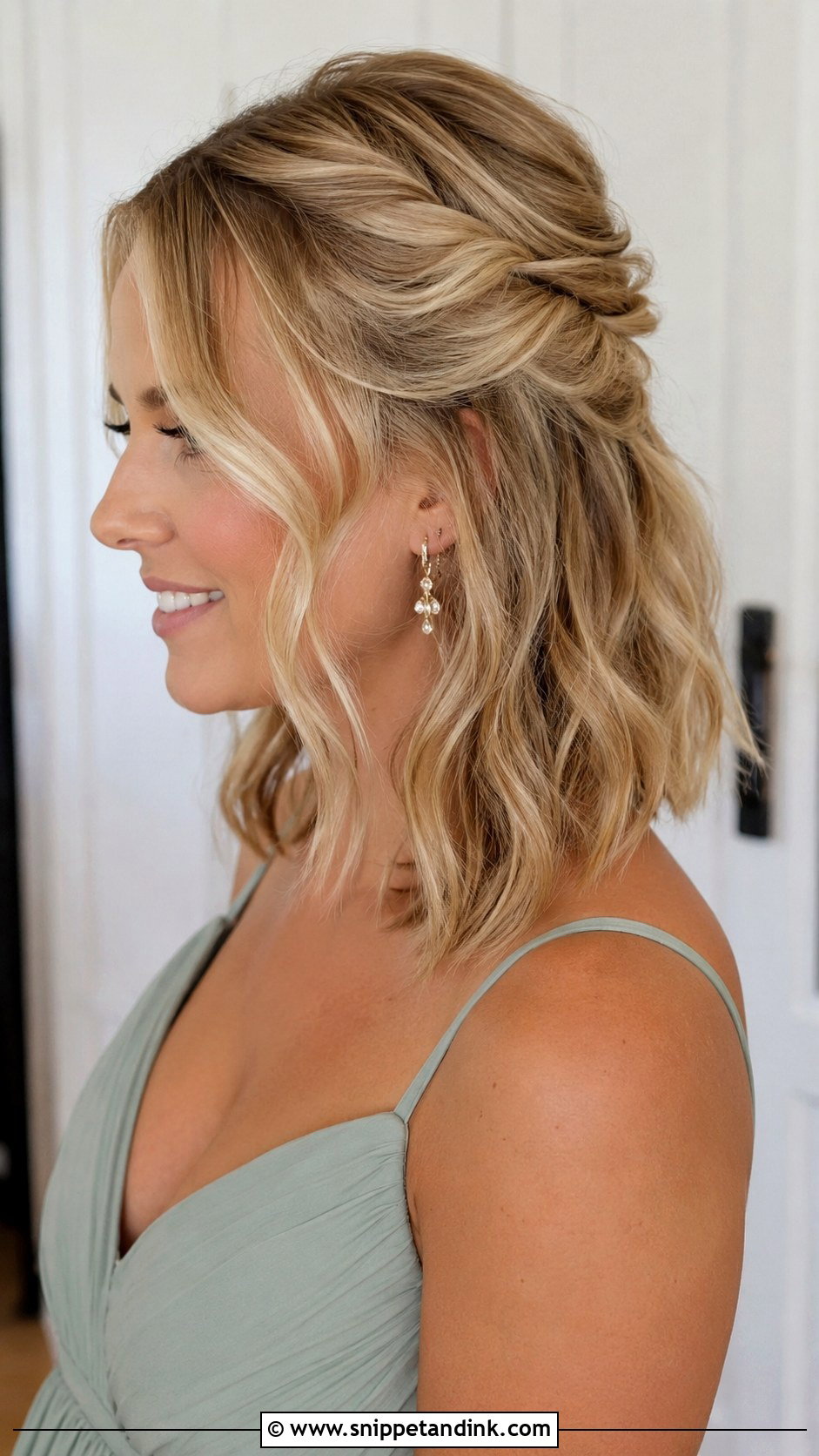 Shoulder Length Bridesmaid Half Up Waves - Snippet and Ink - 25 Bridesmaid Hairstyles Shoulder Length