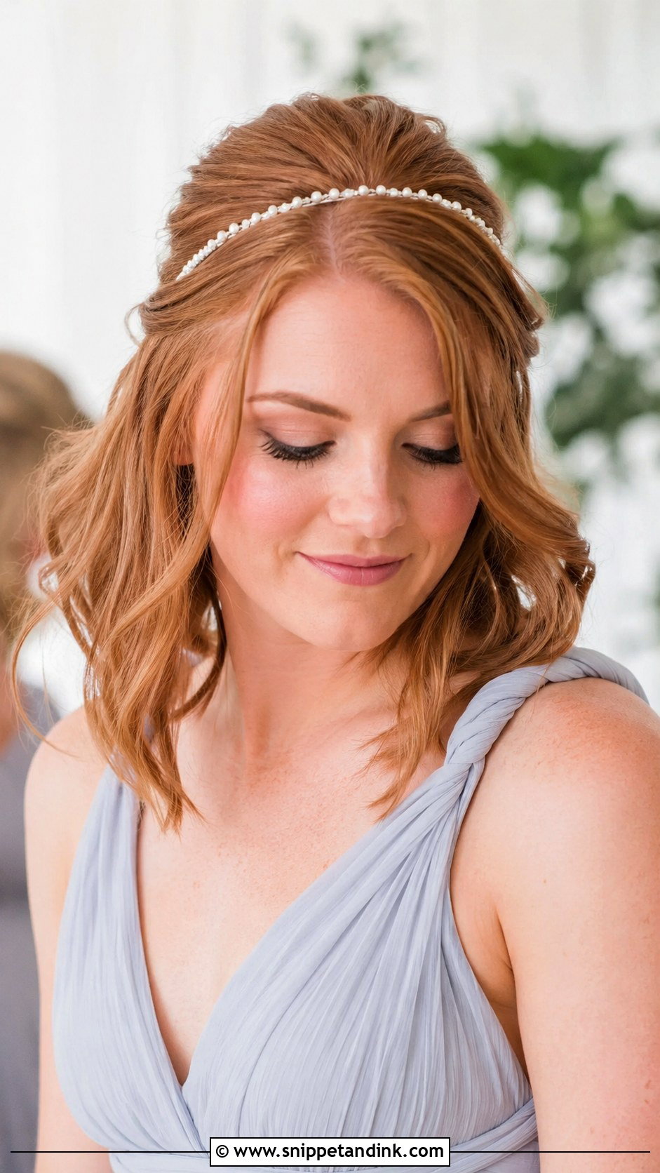 Shoulder Length Bridesmaid Headband Hair - Snippet and Ink - 20 Short Hair Wedding Styles Bridesmaid Shoulder Length