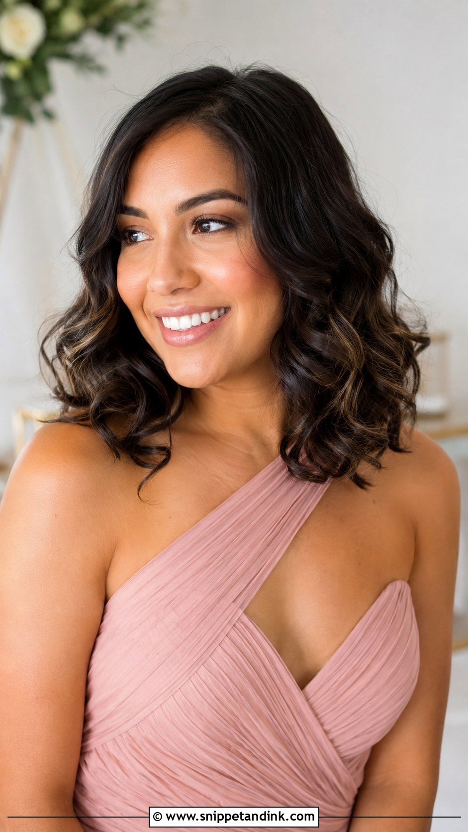 Shoulder Length Bridesmaid Loose Curls - Snippet and Ink - 25 Bridesmaid Hairstyles Shoulder Length