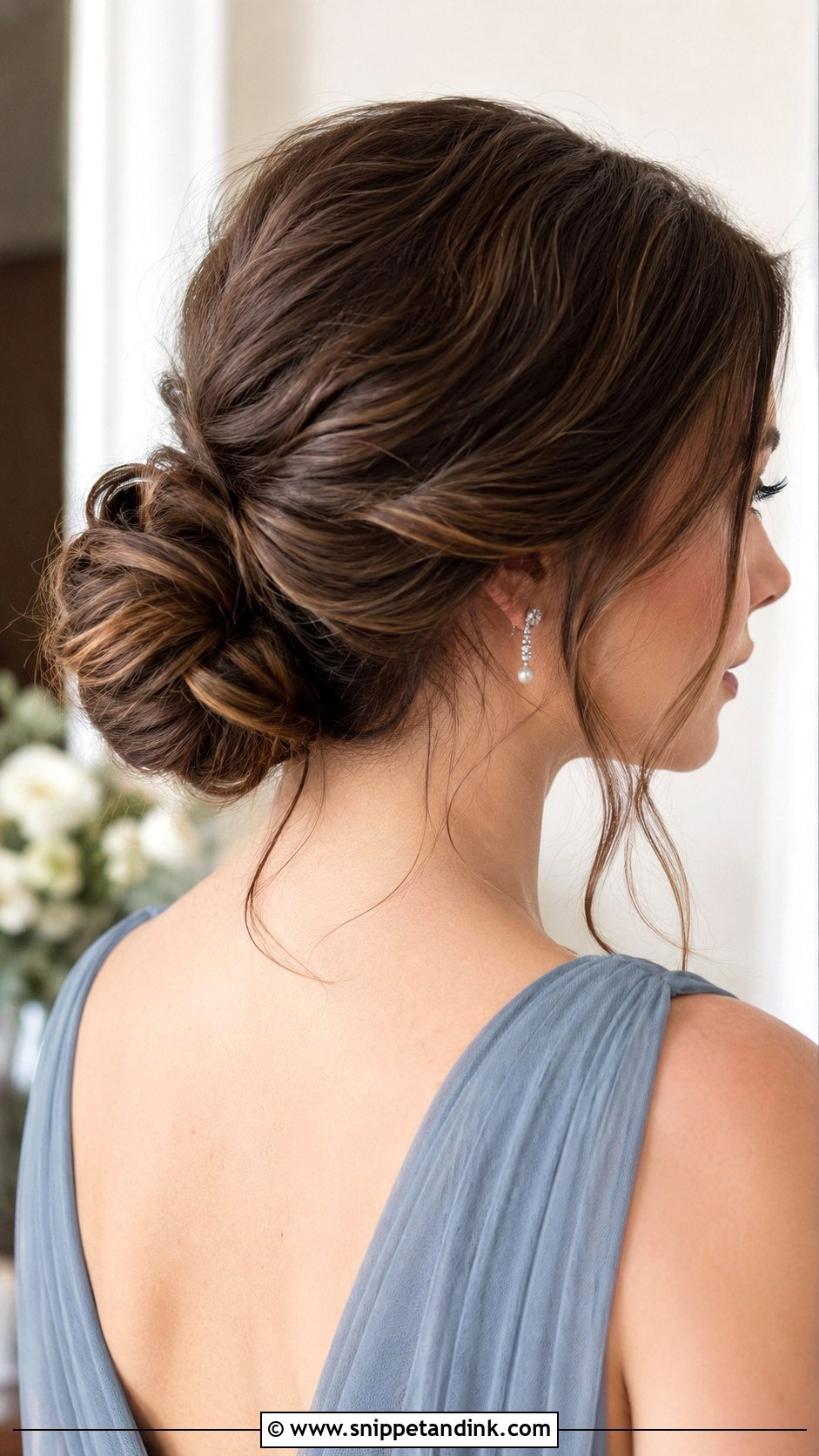 Shoulder Length Bridesmaid Low Bun - Snippet and Ink - 25 Bridesmaid Hairstyles Shoulder Length