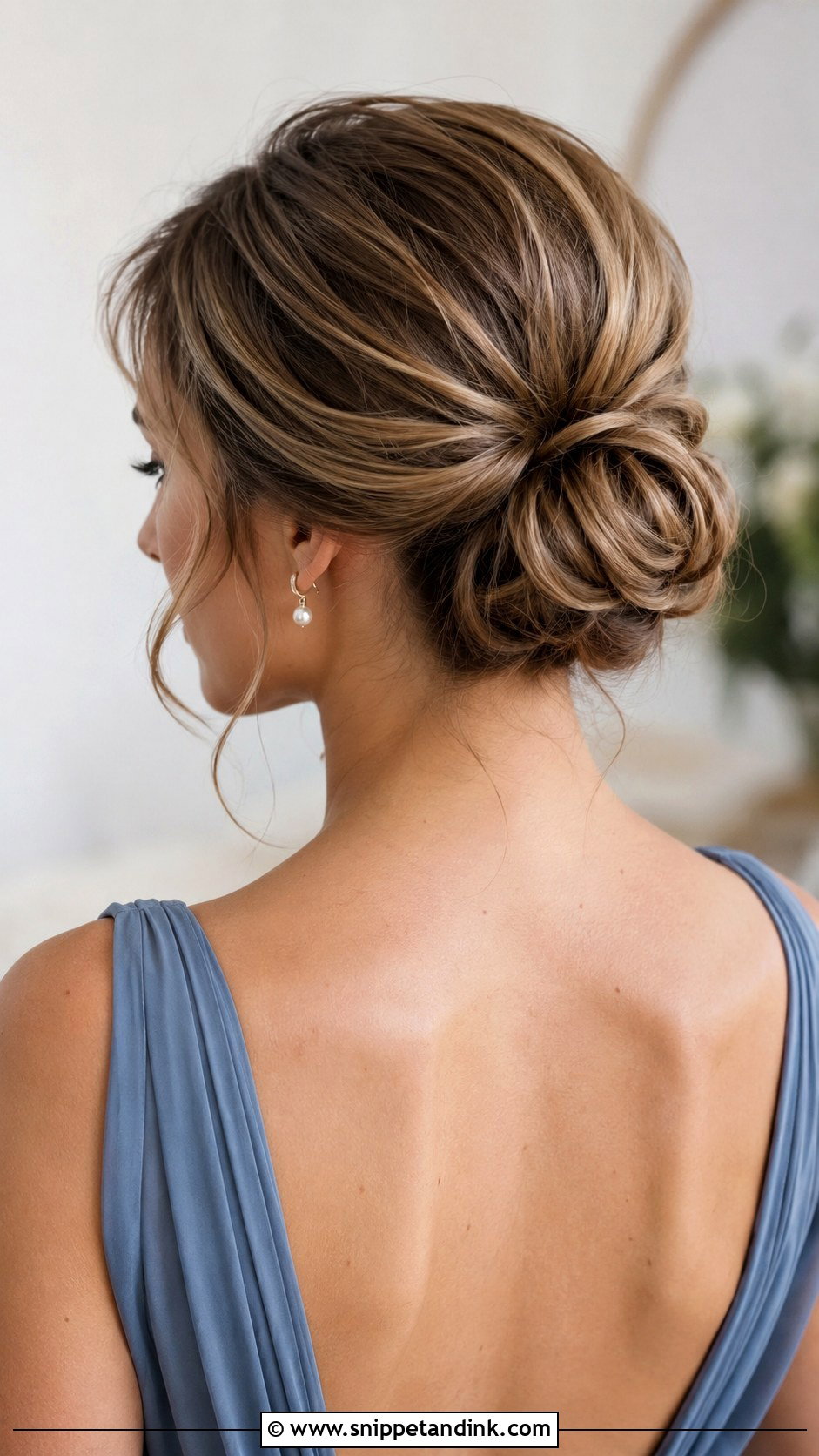 Shoulder Length Bridesmaid Low Bun - Snippet and Ink - 20 Short Hair Wedding Styles Bridesmaid Shoulder Length