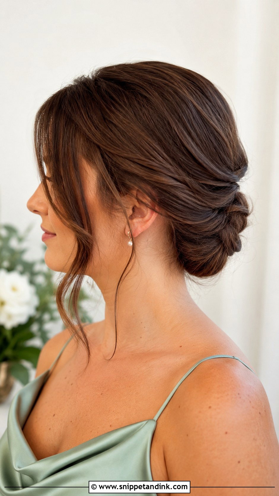 Shoulder Length Bridesmaid Low Twisted Bun - Snippet and Ink - 25 Bridesmaid Hairstyles Shoulder Length