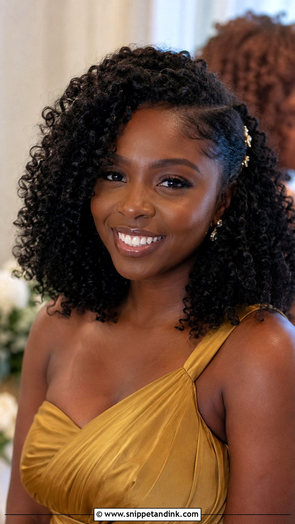 Shoulder Length Bridesmaid Natural Curls - Snippet and Ink - 25 Bridesmaid Hairstyles Shoulder Length