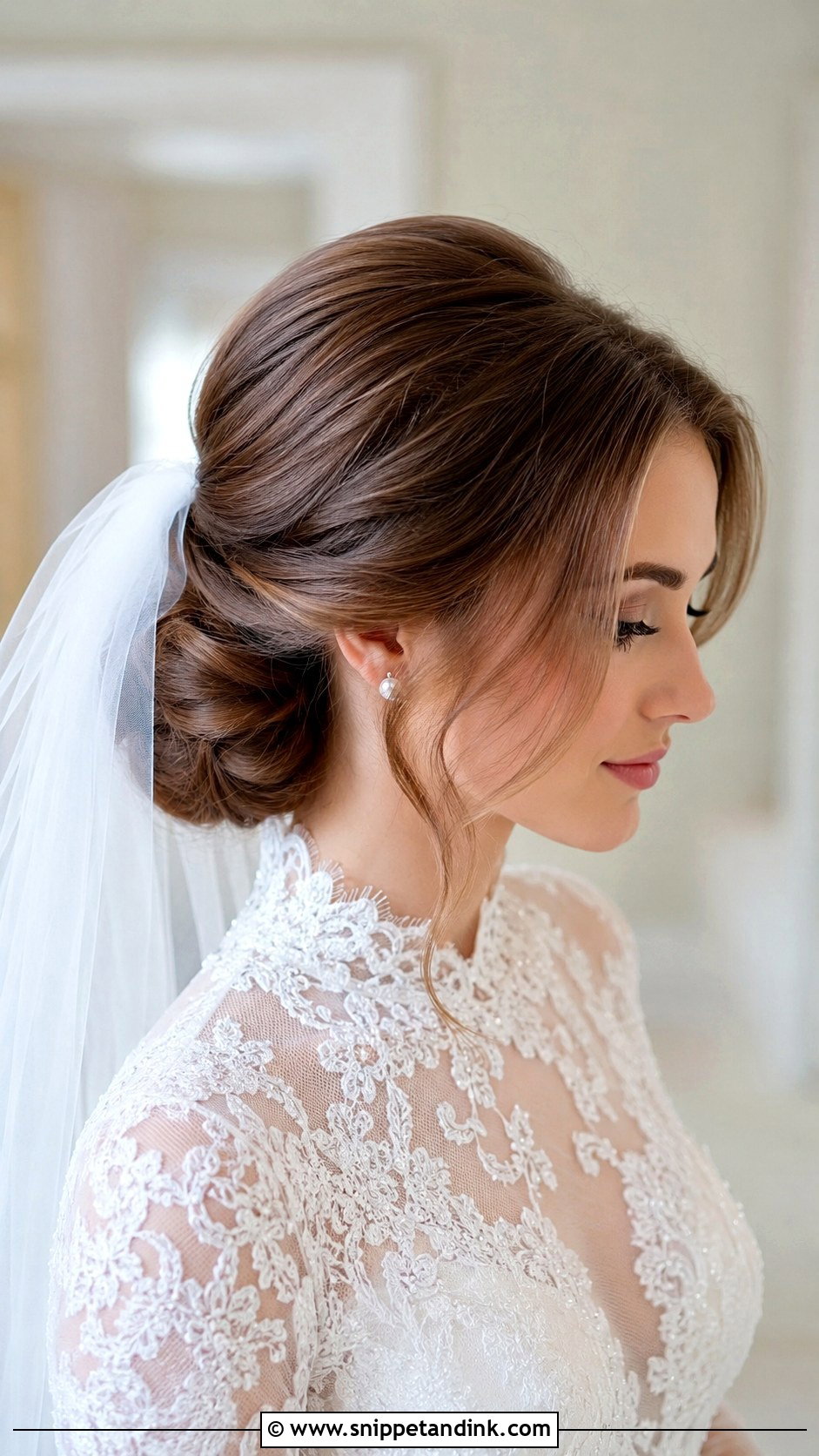 Shoulder Length Chignon Bride Hair - Snippet and Ink - 15 Shoulder Length Bride Hairstyles