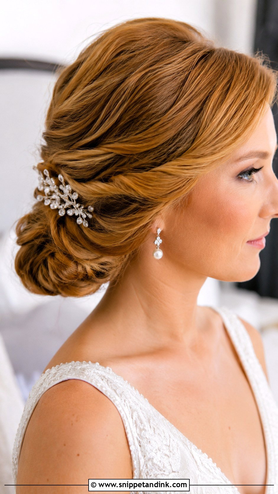 Shoulder Length Chignon Wedding Hairstyle - Snippet and Ink - 15 Shoulder Length Hairstyle for Wedding Ideas