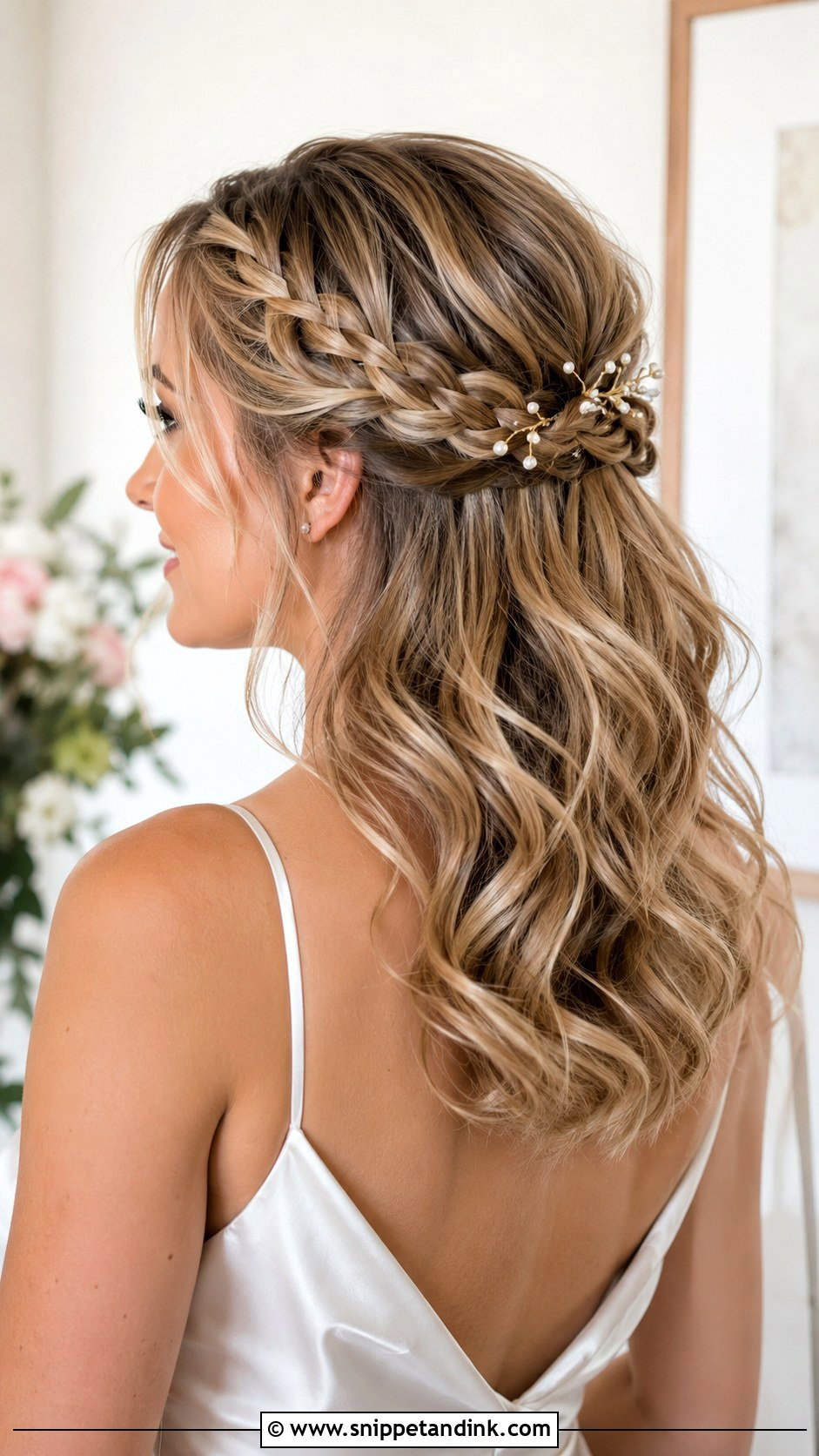 Shoulder Length Half Up Half Down Wedding Hair With Braid - Snippet and Ink - 15 Shoulder Length Half-Up Half-Down Wedding Hairstyles