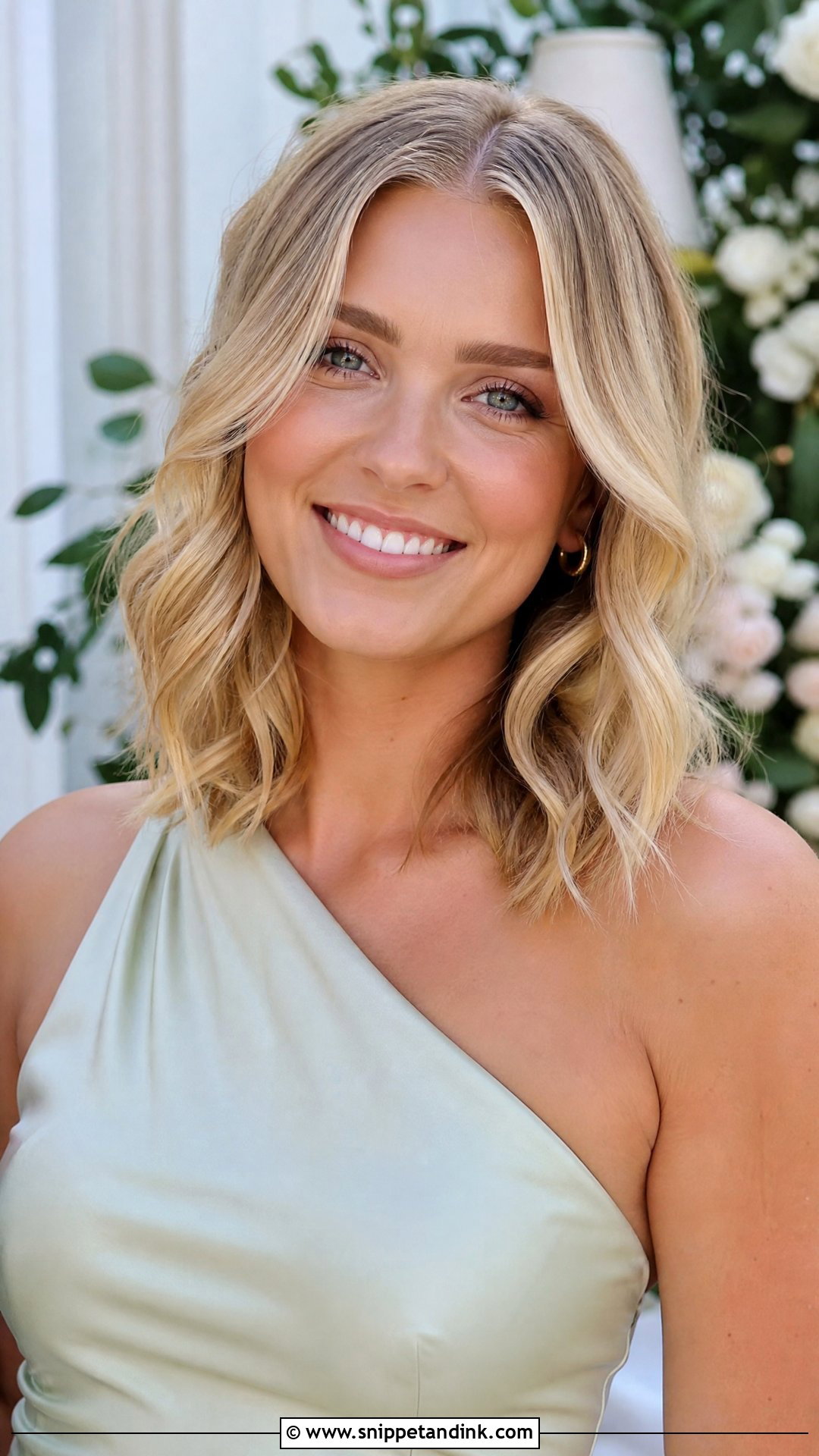 Shoulder Length Loose Waves Wedding Guest Hairstyle - Snippet and Ink - 20 Shoulder Length Wedding Guest Hairstyles