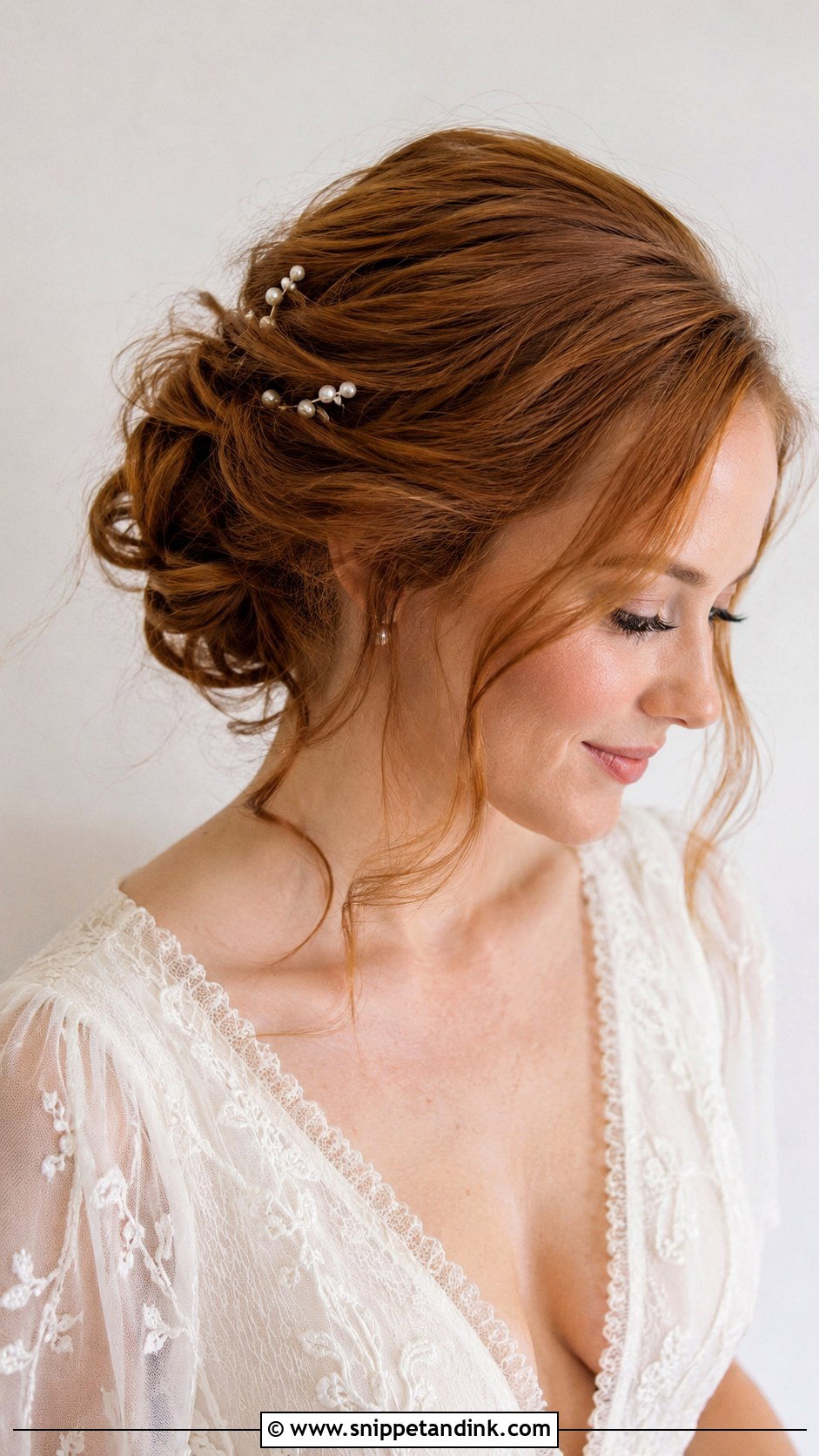 Shoulder Length Messy Bun Bride Hair - Snippet and Ink - 15 Shoulder Length Bride Hairstyles