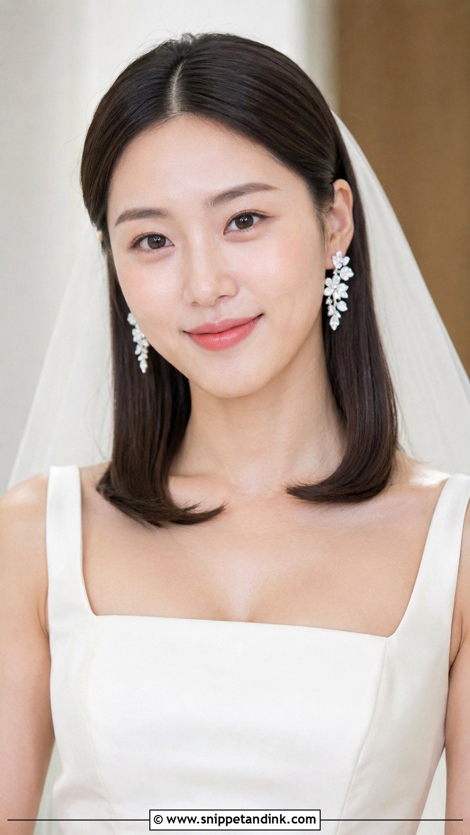 Shoulder Length Sleek Bride Hair - Snippet and Ink - 15 Shoulder Length Bride Hairstyles