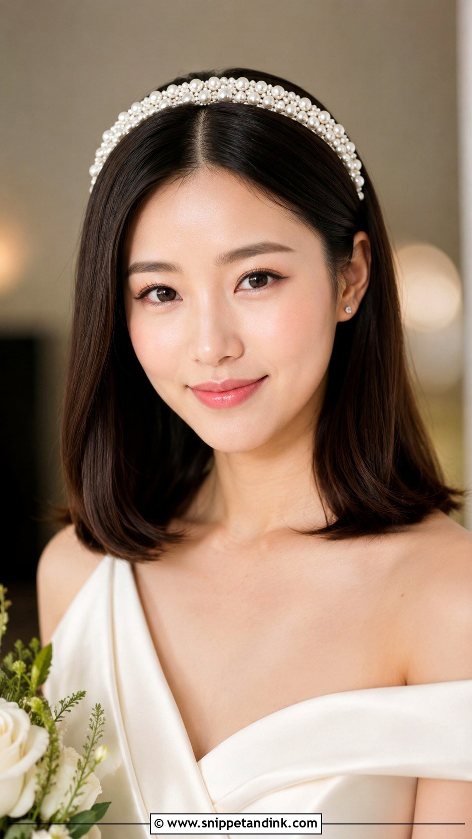 Shoulder Length Straight Wedding Hairstyle - Snippet and Ink - 15 Shoulder Length Hairstyle for Wedding Ideas