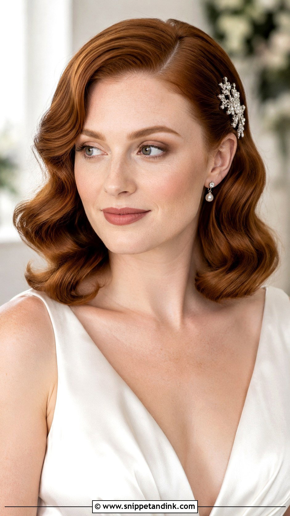 Shoulder Length Vintage Waves Wedding Hairstyle - Snippet and Ink - 15 Shoulder Length Hairstyle for Wedding Ideas