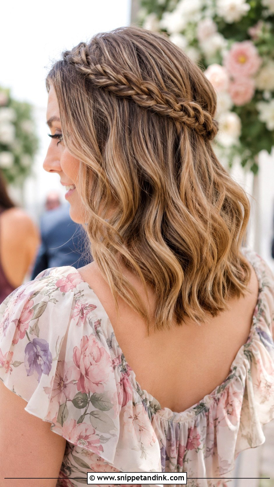 Shoulder Length Wedding Guest Braided Crown - Snippet and Ink - 15 Shoulder Length Hairstyles for Wedding Guest