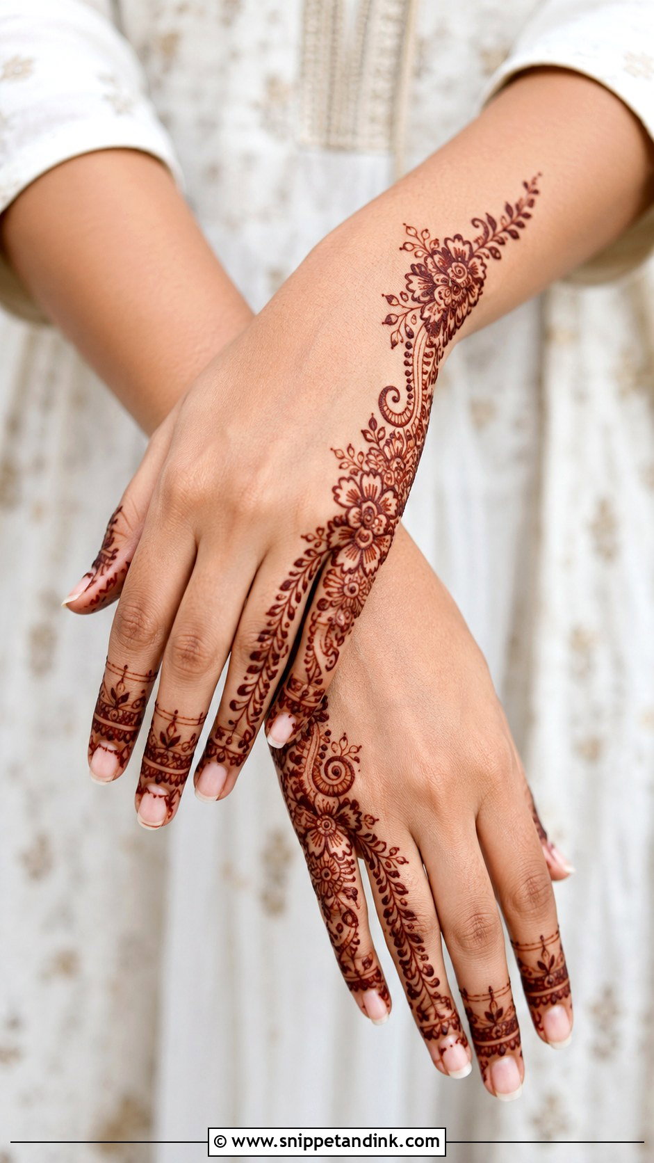 Side Bel Mehndi Design - Snippet and Ink - 30 Bel Mehndi Designs