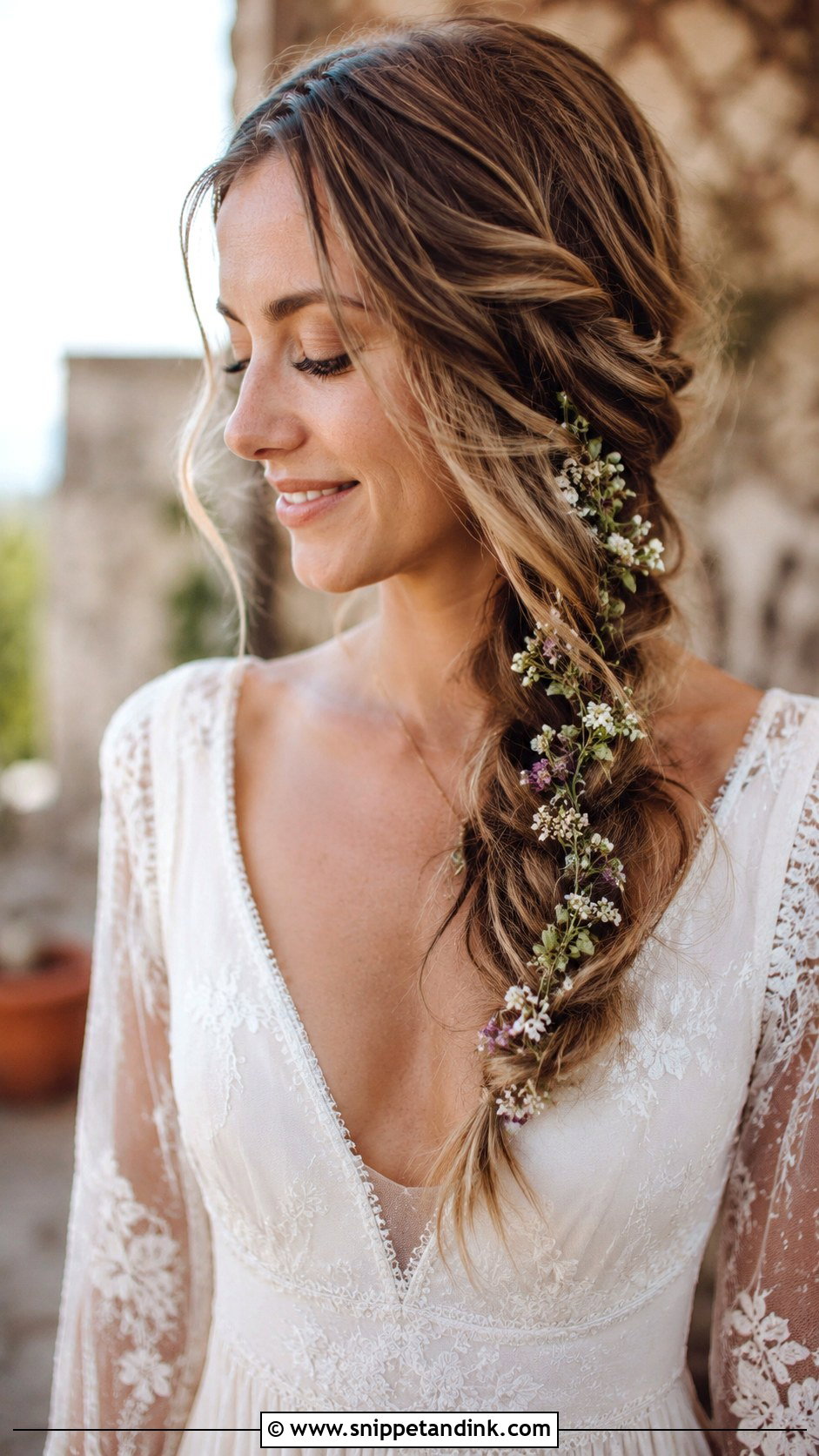 Side Braid Bridal Hairstyle - Snippet and Ink - 30 Wedding Hairdo Ideas