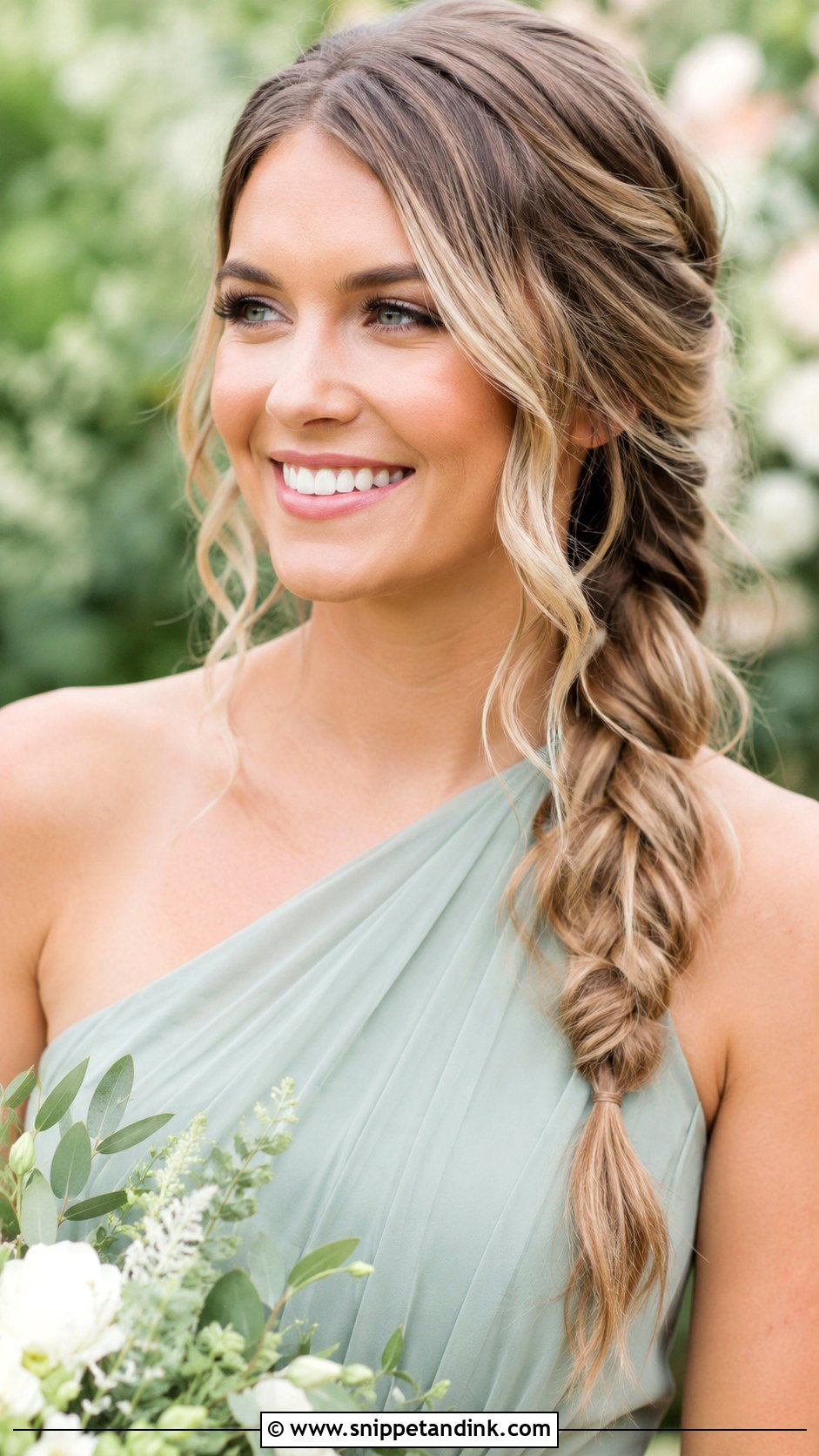 Side Braid Bridesmaid Hair - Snippet and Ink - 35 Bridesmaid Hair Ideas