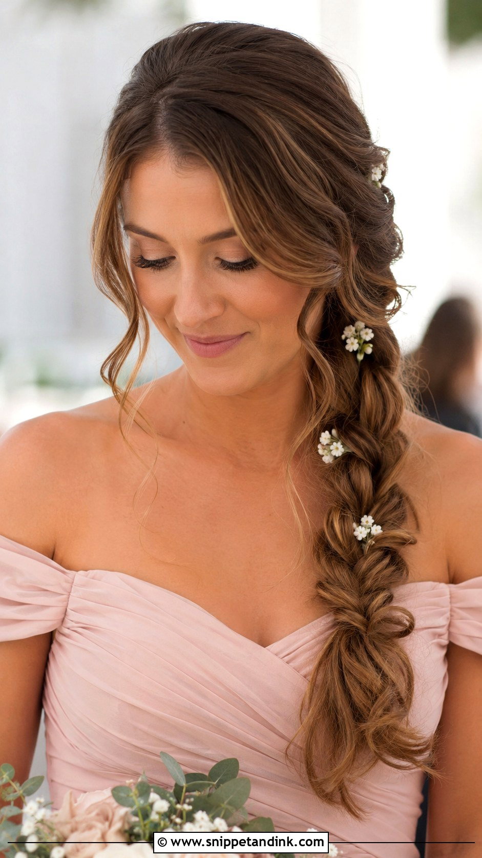 Side Braid Bridesmaid Hairstyle - Snippet and Ink - 20 Bridesmaid Hairstyles with Braids