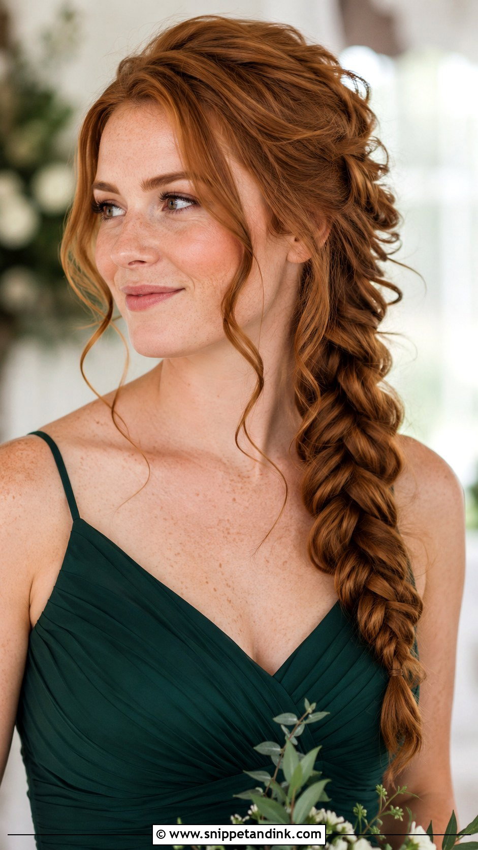 Side Braid Bridesmaid Hairstyle - Snippet and Ink - 25 Simple Bridesmaid Hairstyles