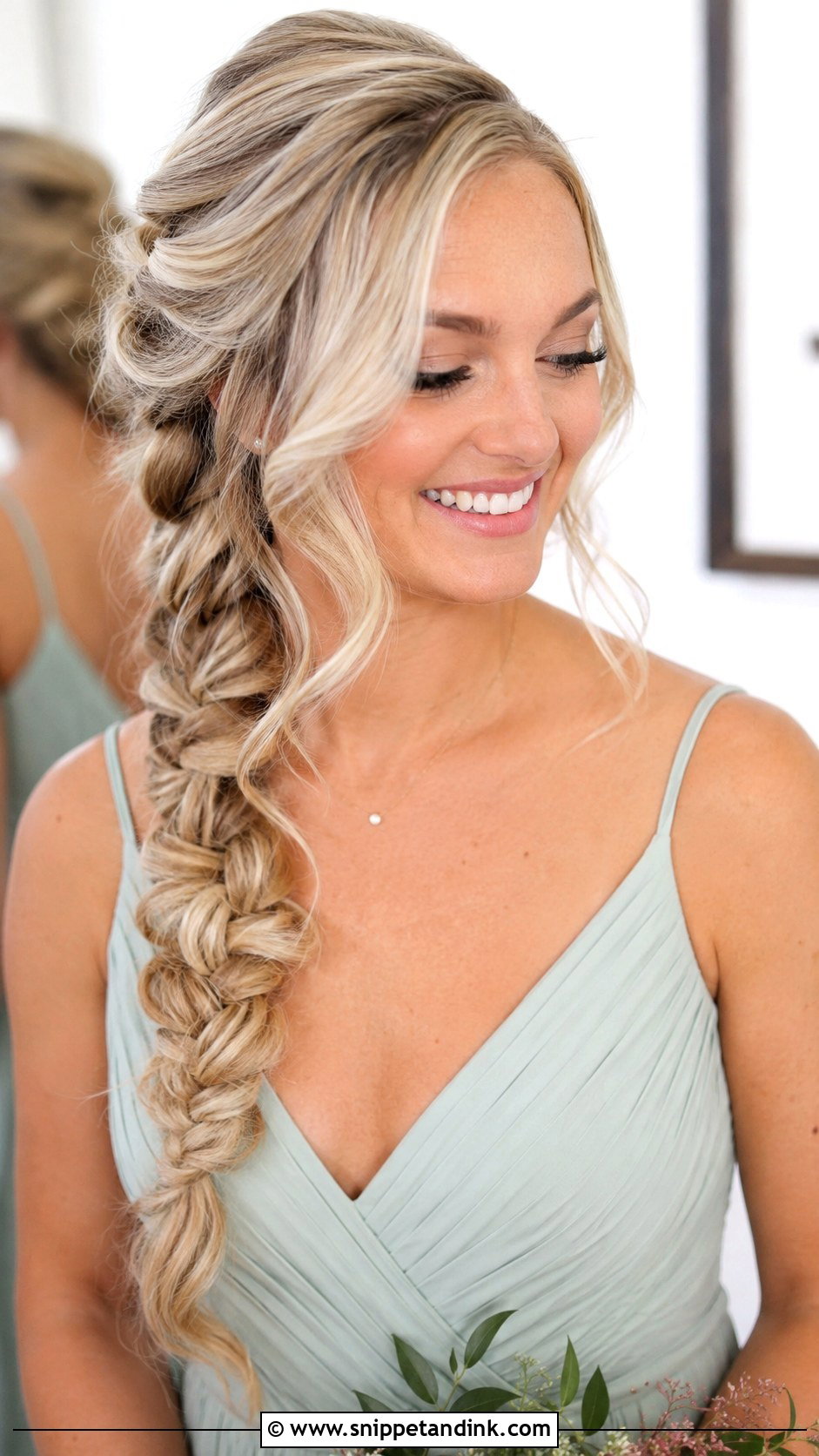 Side Braid Bridesmaid Hairstyle - Snippet and Ink - 30 Bridesmaid Hairstyles for Long Hair