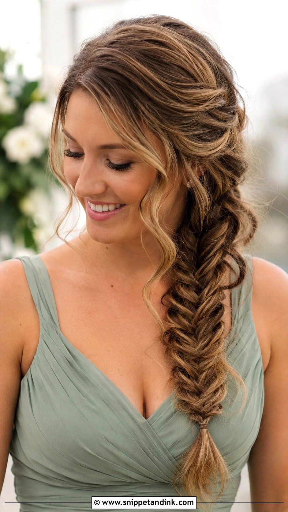Side Braid Bridesmaid Hairstyle For Round Face - Snippet and Ink - 20 Bridesmaid Hairstyles for Round Face