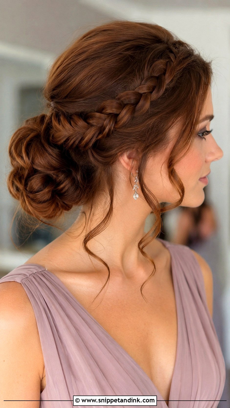 Side Braid Bridesmaid Updo - Snippet and Ink - 20 Bridesmaid Updos for Long Hair
