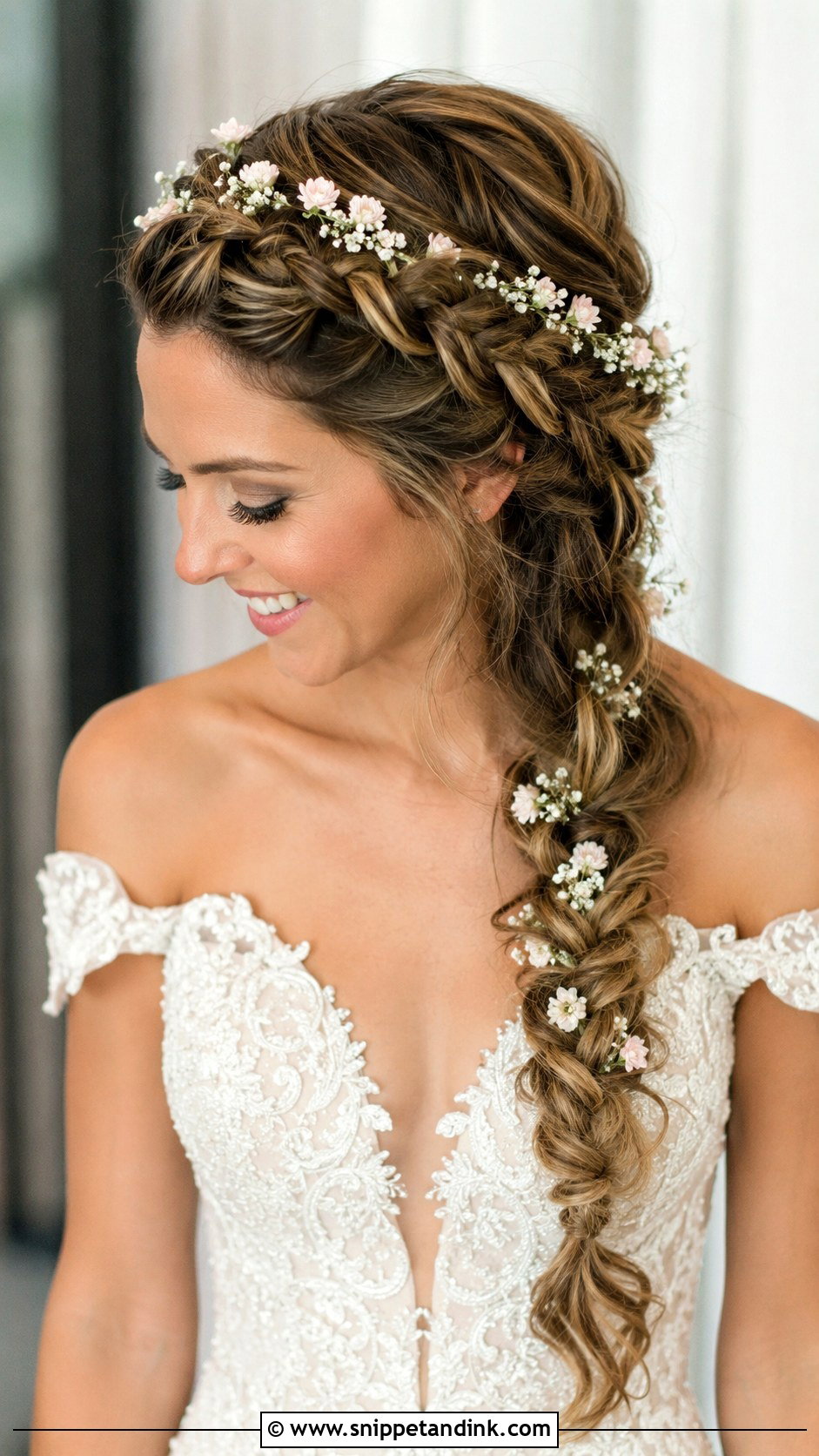Side Braid Crown - Snippet and Ink - 20 Side Braid Wedding Ideas