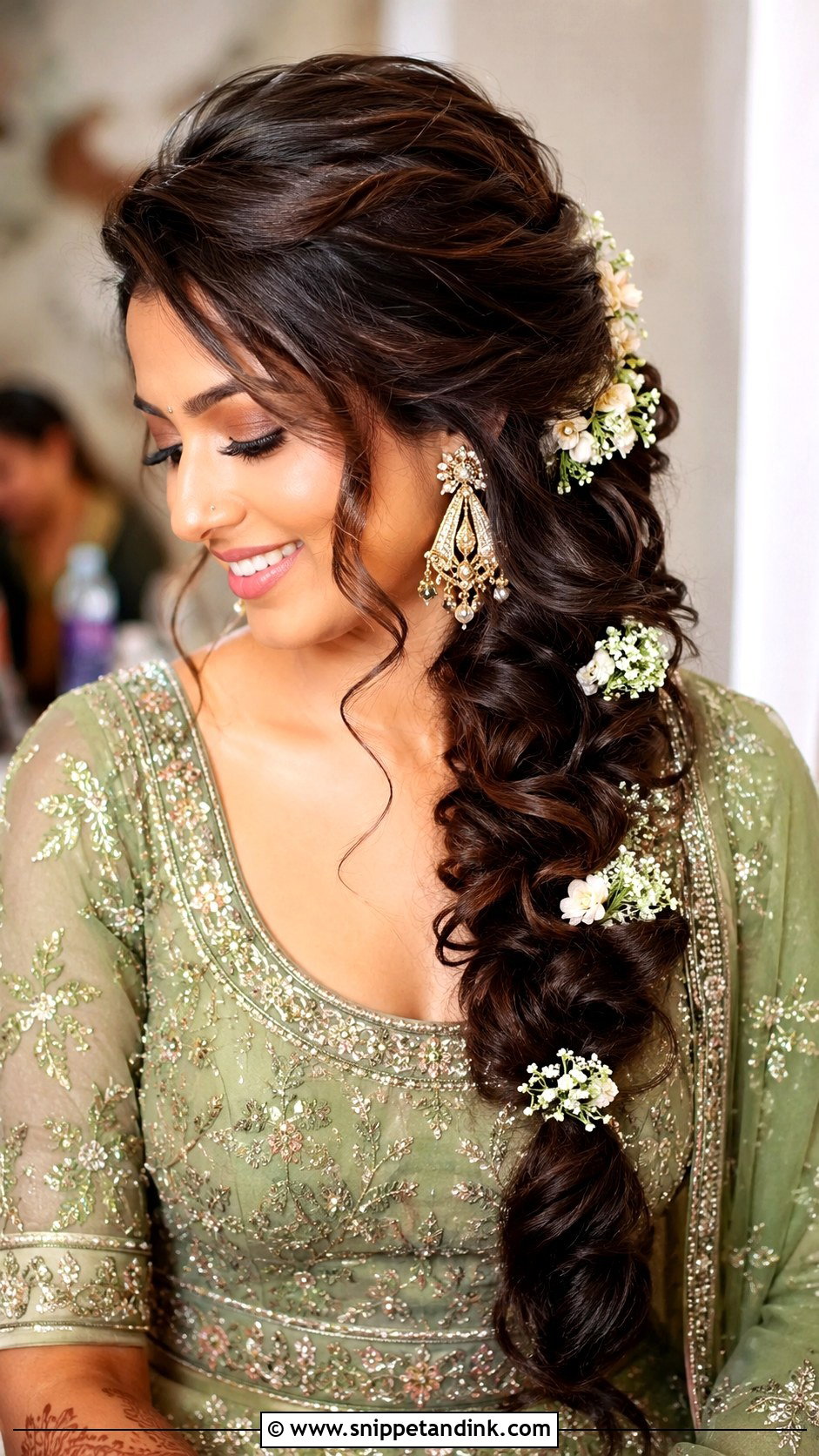 Side Braid For Indian Wedding Long Hair - Snippet and Ink - 15 Long Hairstyles Indian Wedding