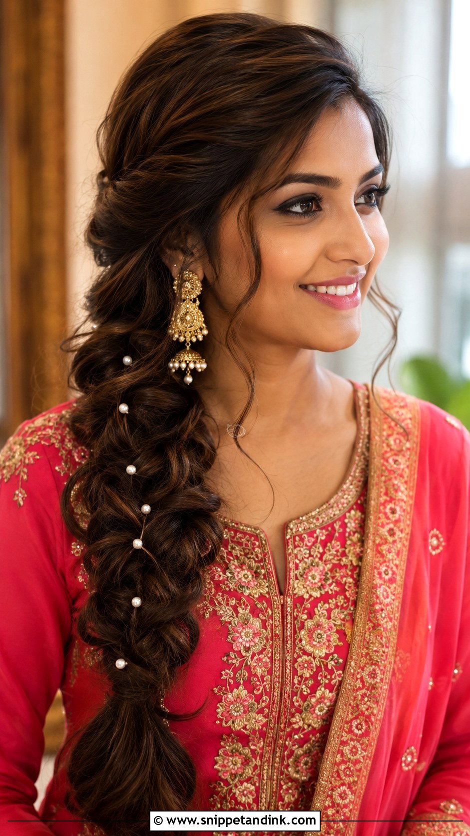 Side Braid For Indian Wedding - Snippet and Ink - 15 Indian Wedding Hairstyles for Mom