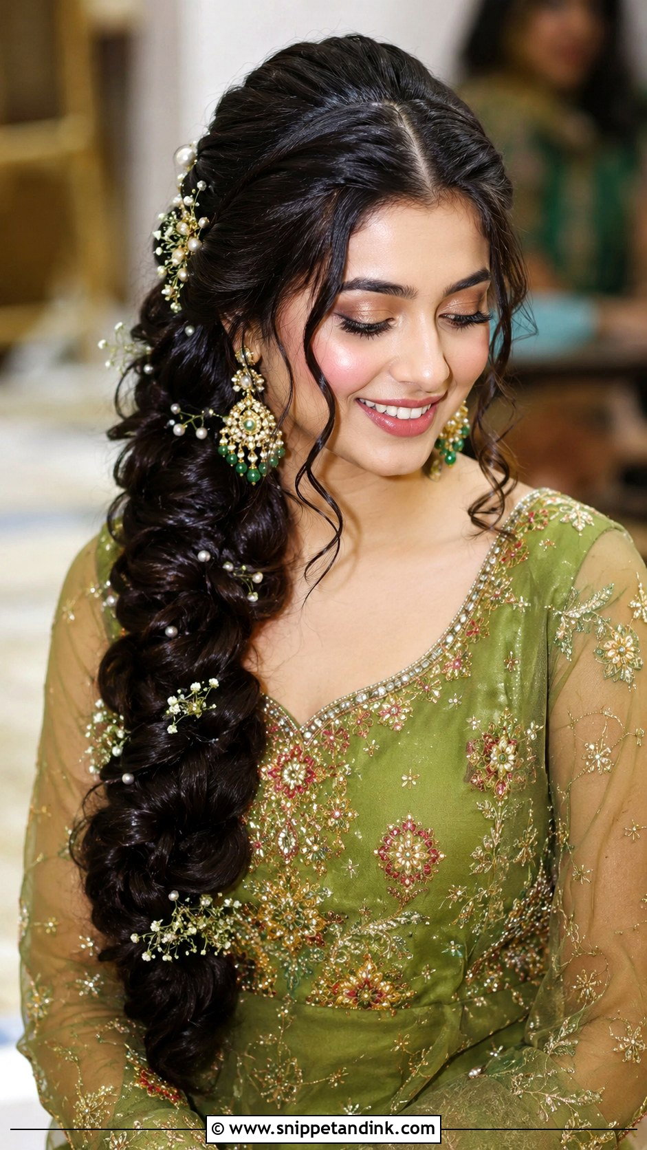 Side Braid For Mehendi Bride - Snippet and Ink - 20 Mehendi Brides Braids Hairstyles