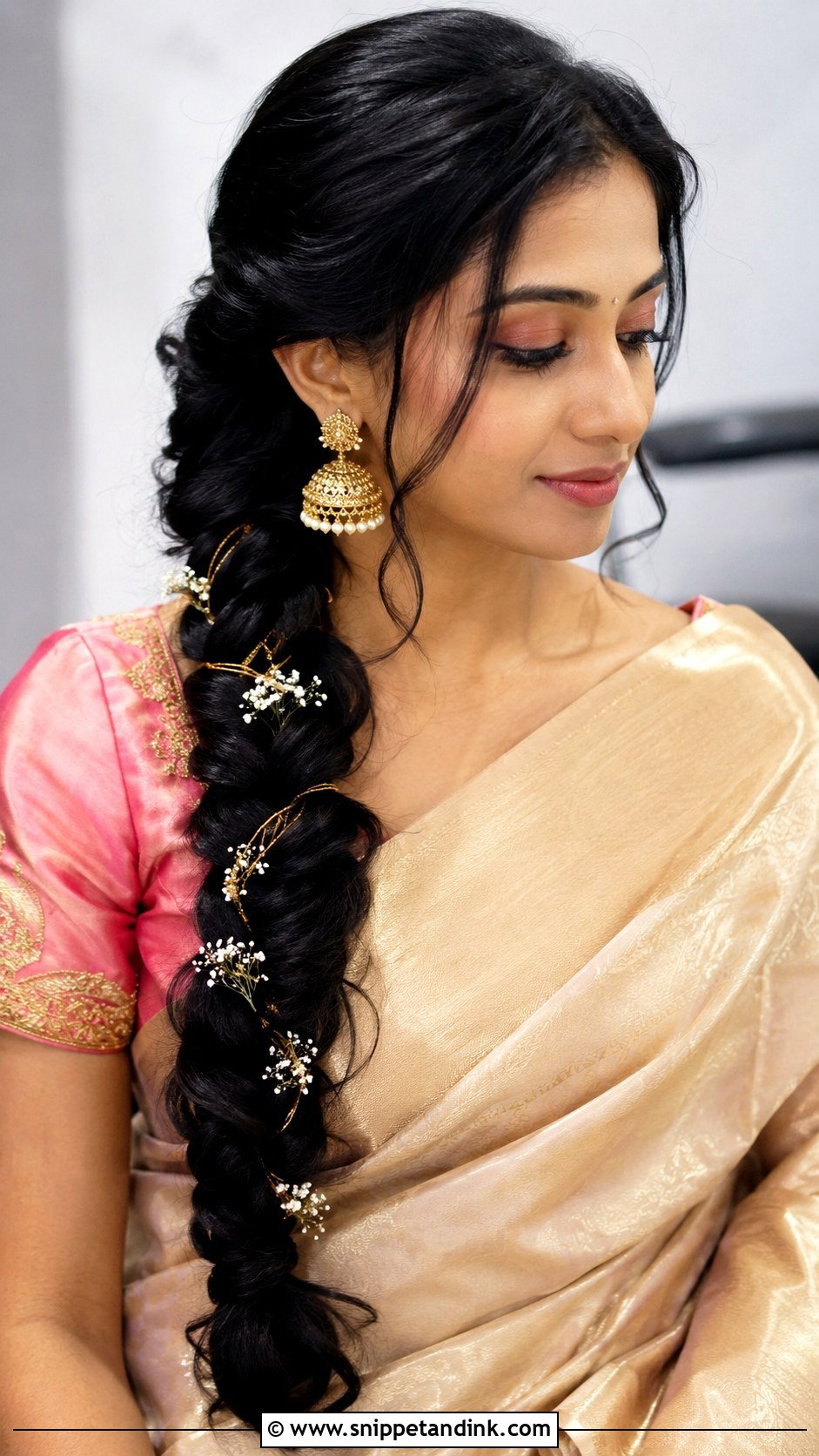 Side Braid Hairstyle For Indian Wedding - Snippet and Ink - 15 Side Hairstyles Indian Wedding