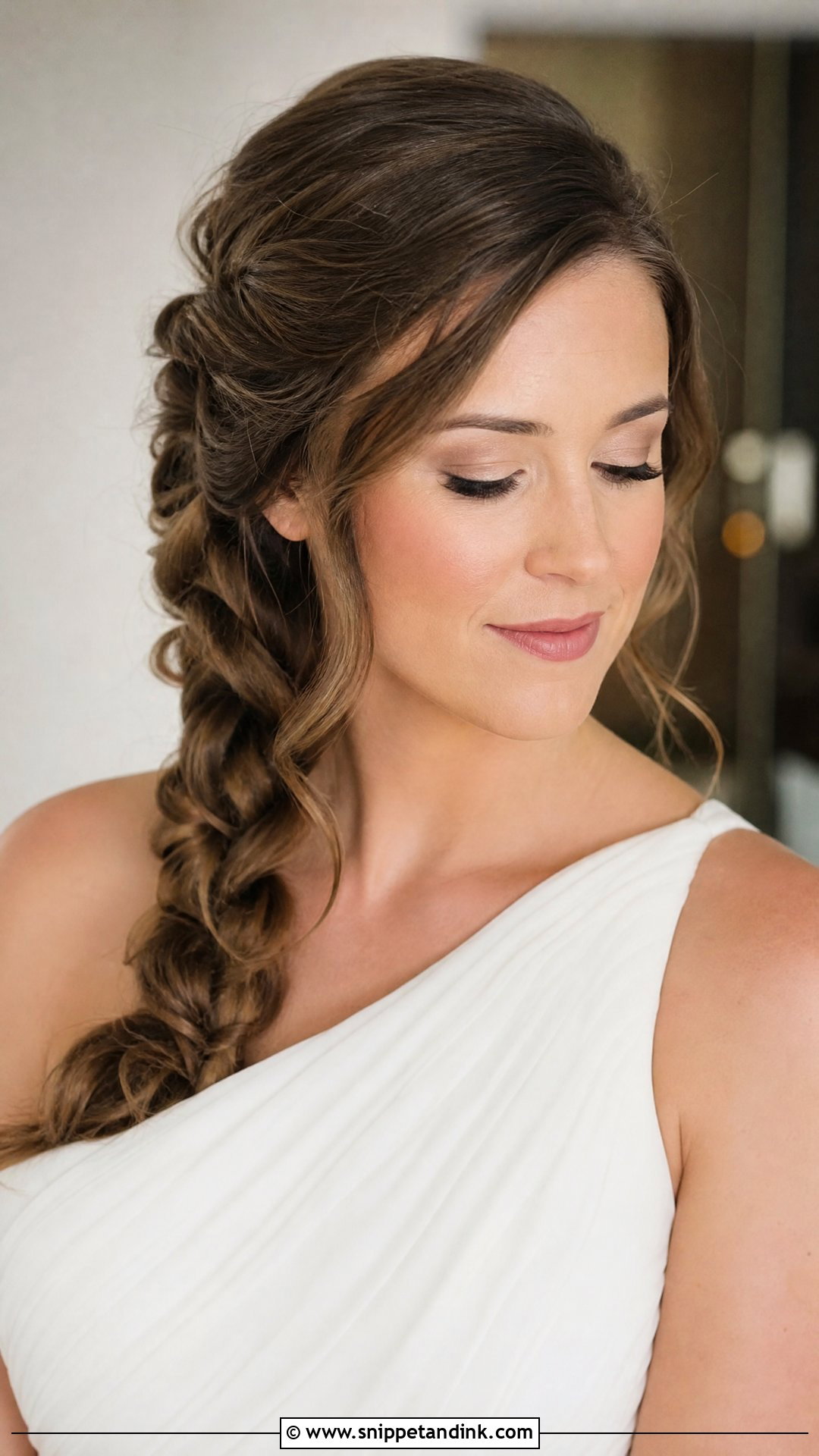 Side Braid Half Up Half Down Bridal Look - Snippet and Ink - 20 Half-Up Half-Down Wedding Hair Braids
