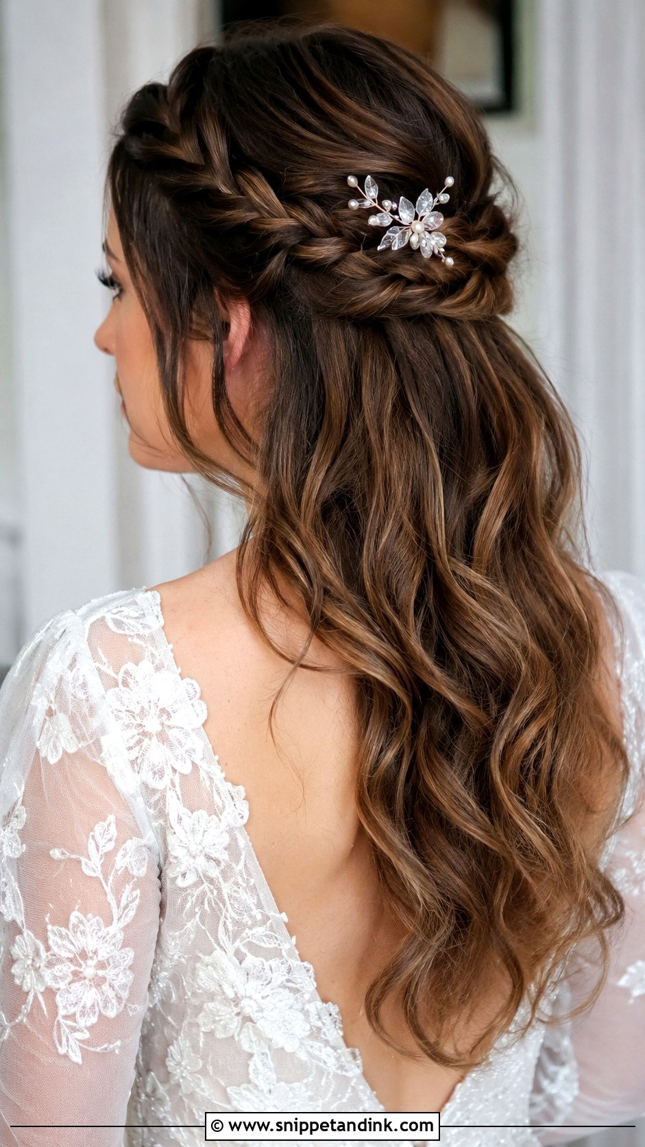Side Braid Half Up Style - Snippet and Ink - 20 Bridal Side Braid Ideas