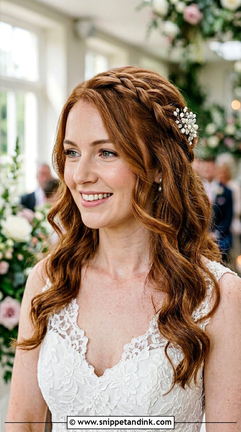 Side Braid Half Up Wedding Hair - Snippet and Ink - 20 Braided Half-Up Half-Down Wedding Hair Ideas