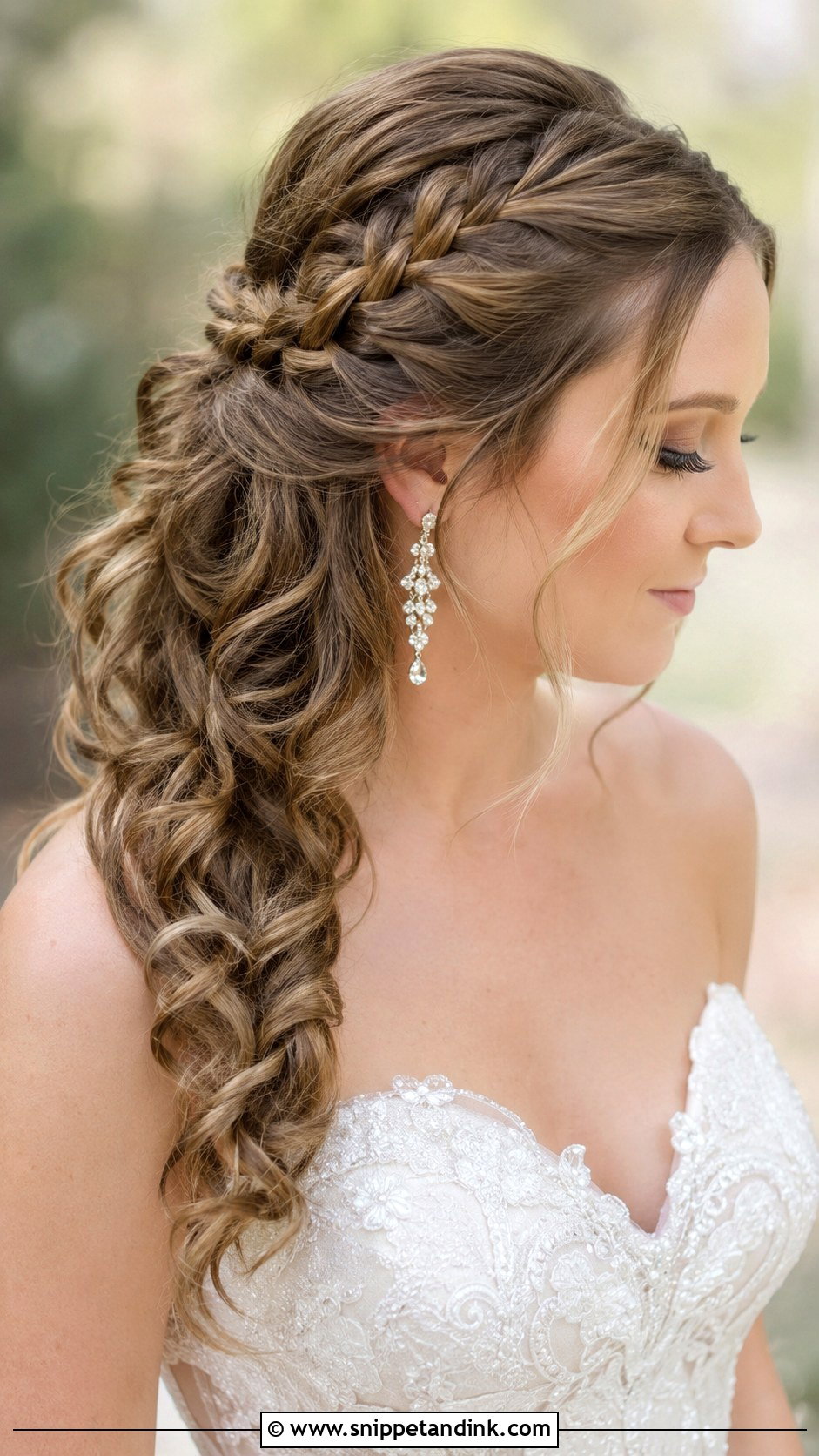 Side Braid Half Up Wedding Style - Snippet and Ink - 25 Half-Up Half-Down Wedding Hair Braid Ideas