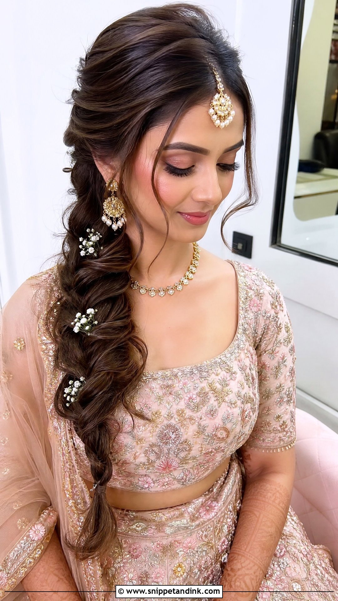 Side Braid Indian Wedding - Snippet and Ink - 15 Braid Hairstyle Indian Wedding Ideas