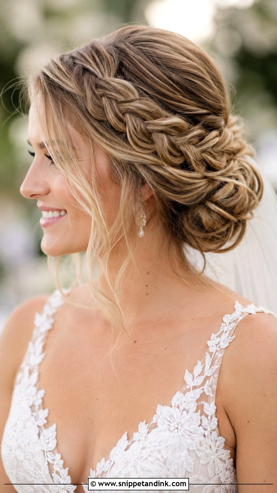 Side Braid Into Bun - Snippet and Ink - 20 Hair Styles for Medium Hair Wedding