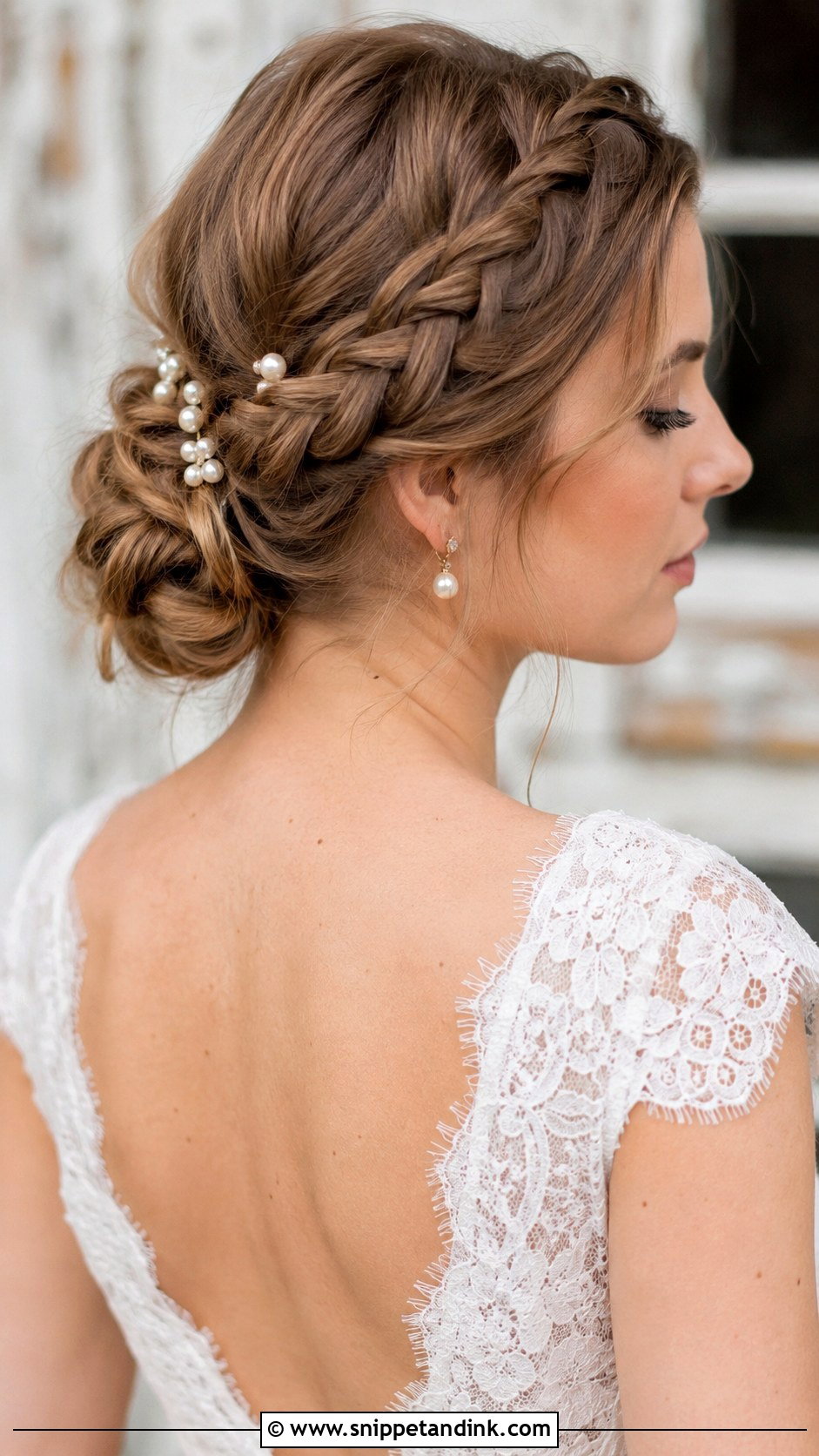 Side Braid Into Low Bun - Snippet and Ink - 30 One Sided Wedding Hairstyle Ideas