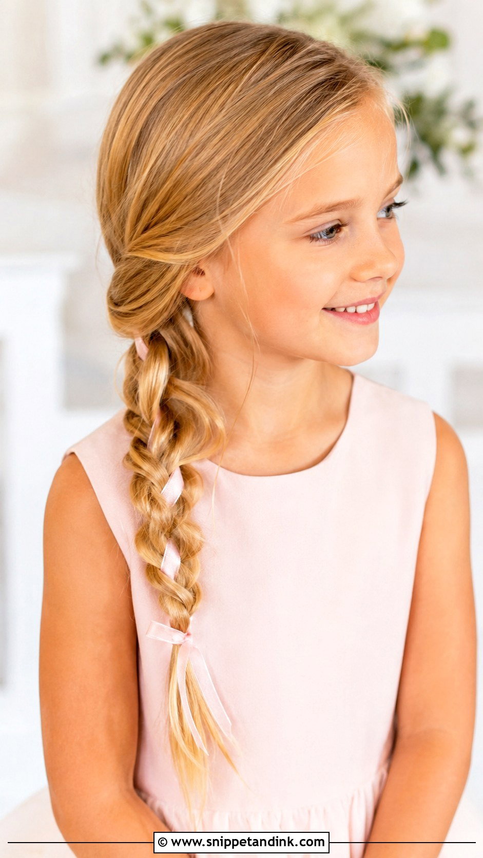 Side Braid Jr Bridesmaid Hair - Snippet and Ink - 25 Jr Bridesmaid Hairstyles