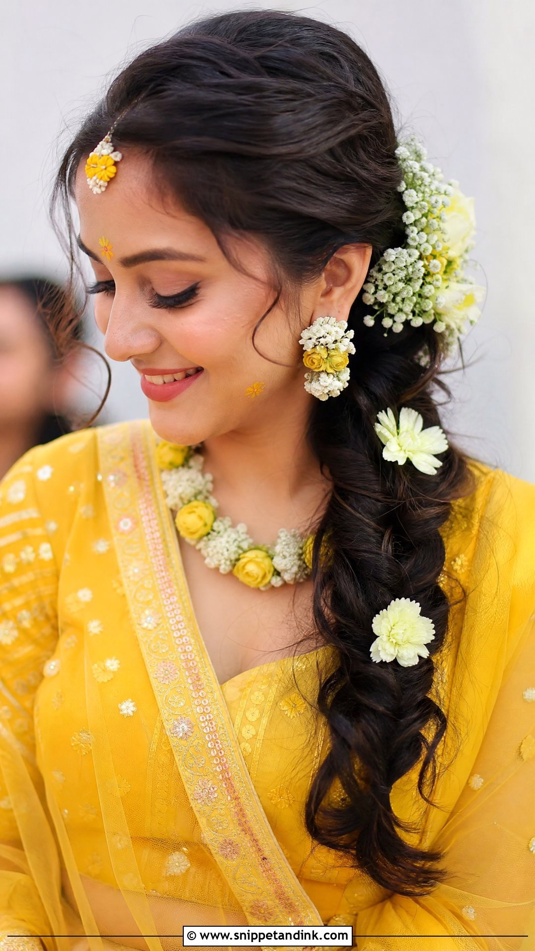 Side Braid Juda with Flowers - Snippet and Ink - 20 Jura Hairstyle for Wedding Ideas