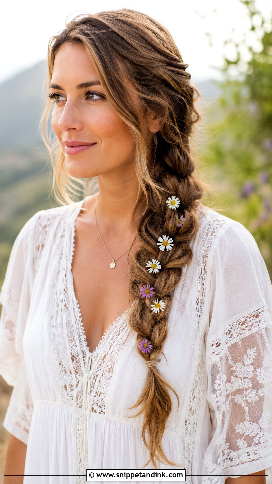 Side Braid Over Shoulder - Snippet and Ink - 30 Simple Hairstyles for Wedding