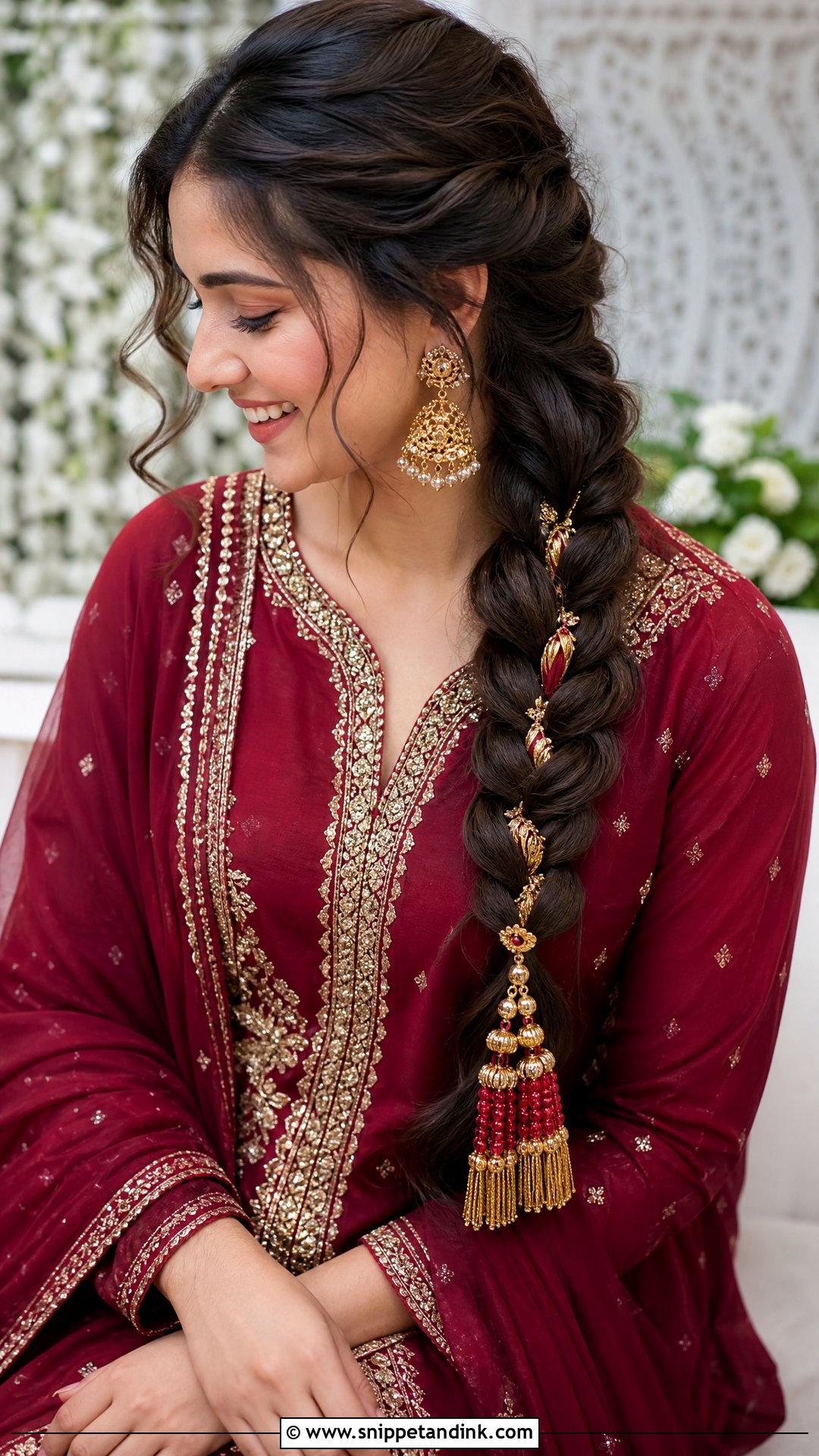 Side Braid Paranda - Snippet and Ink - 15 Bridal Paranda Hairstyle Ideas