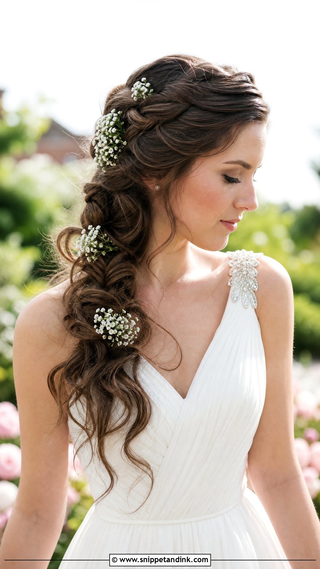 Side Braid Pulled Back - Snippet and Ink - 20 Bridal Hair One Side Pulled Back Ideas