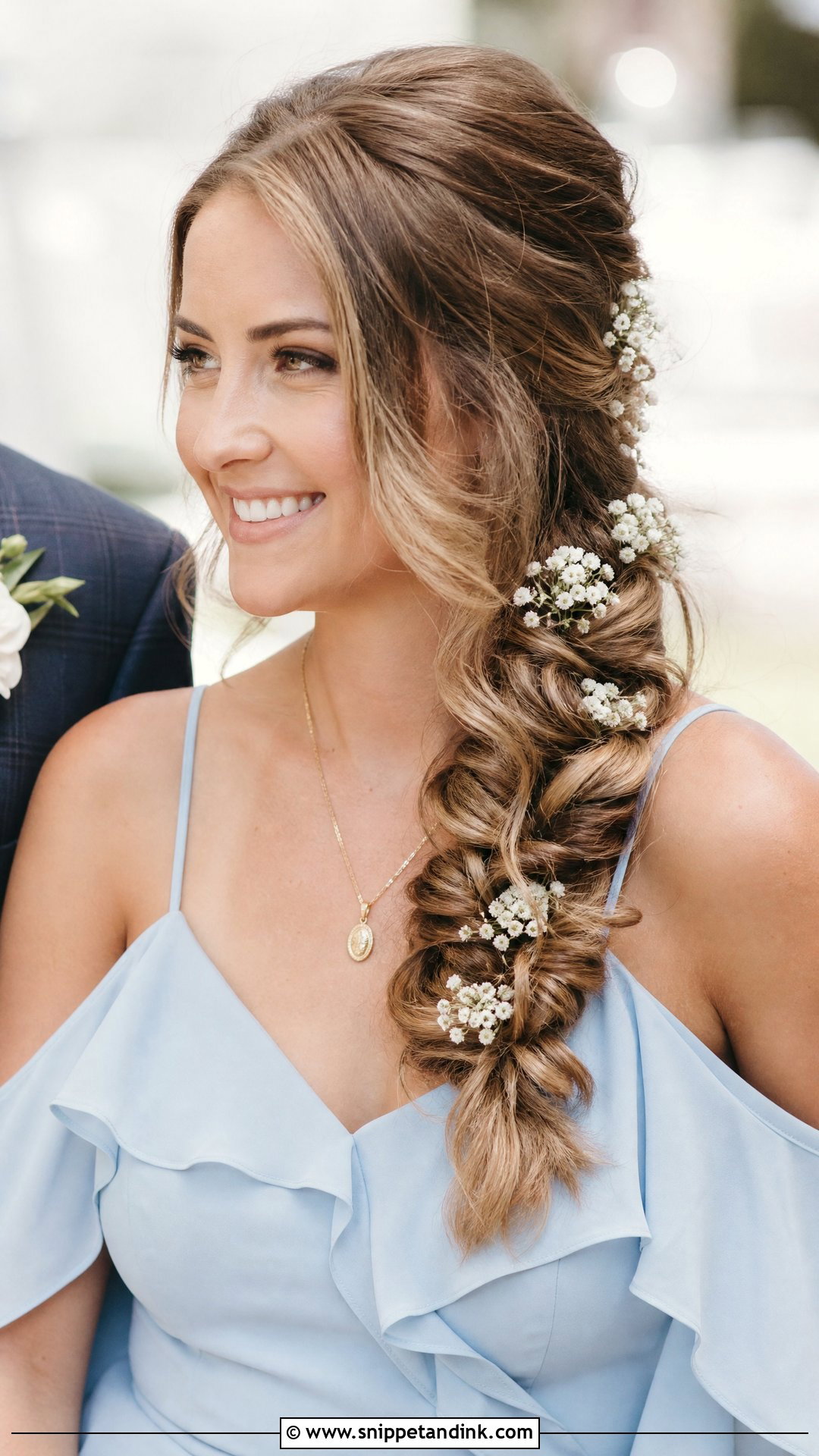 Side Braid Wedding Hair - Snippet and Ink - 15 Easy Hair for Wedding Ideas