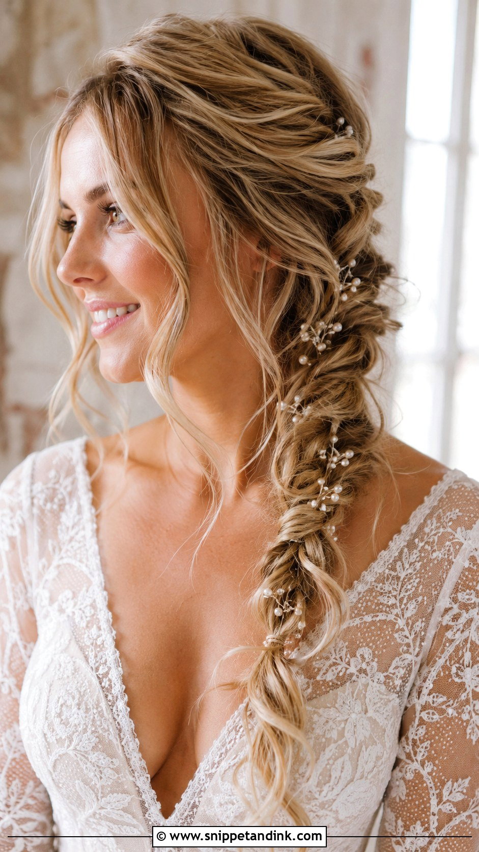 Side Braid Wedding Hair For Thin Hair - Snippet and Ink - 15 Wedding Hair Styles for Thinner Hair