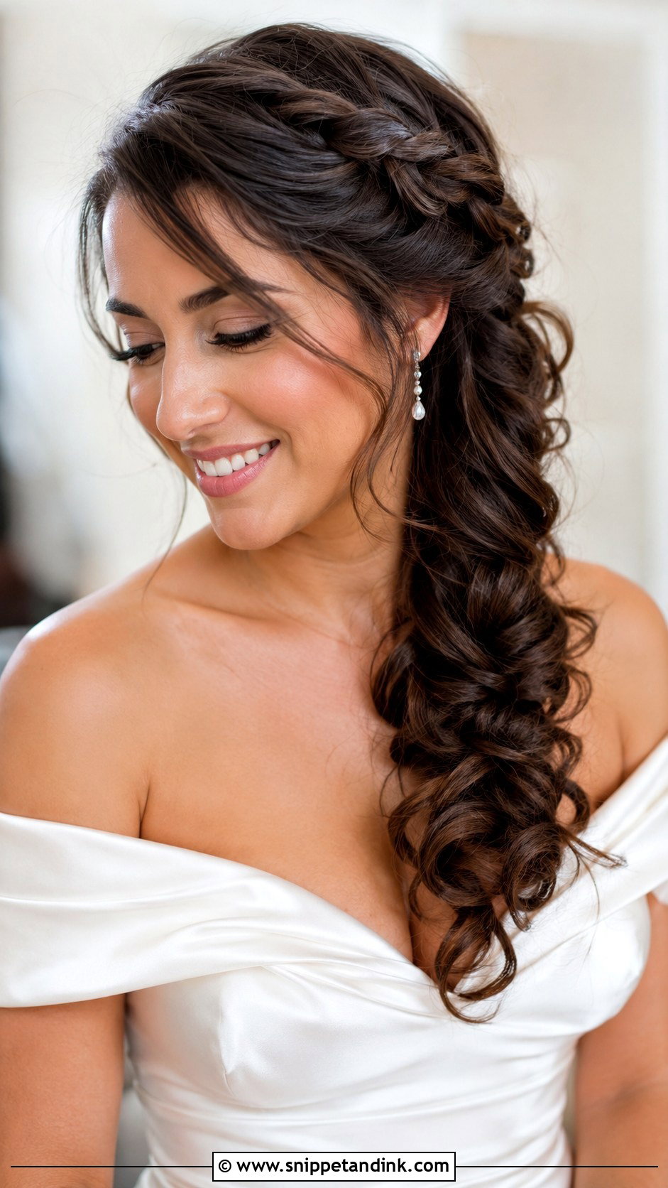 Side Braid Wedding Hair With Curls - Snippet and Ink - 15 Wedding Hair with Braids and Curls