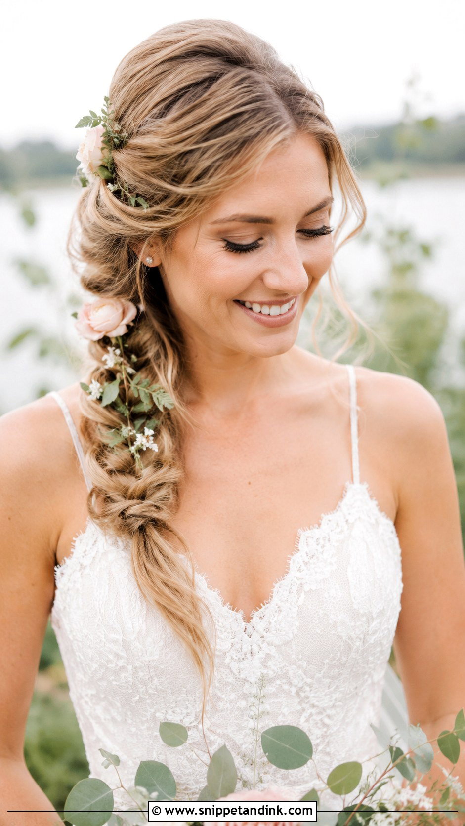Side Braid Wedding Hairstyle - Snippet and Ink - 25 Elegant Wedding Hairstyles for Long Hair