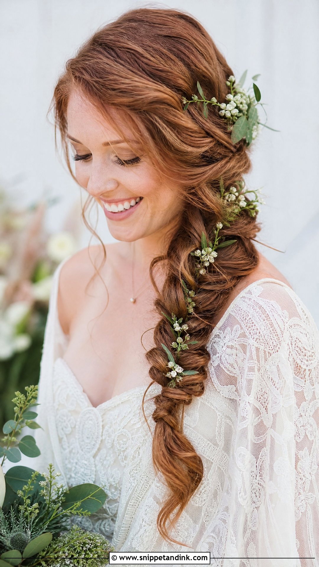 Side Braid Wedding Hairstyle - Snippet and Ink - 30 Bride Wedding Hairstyles