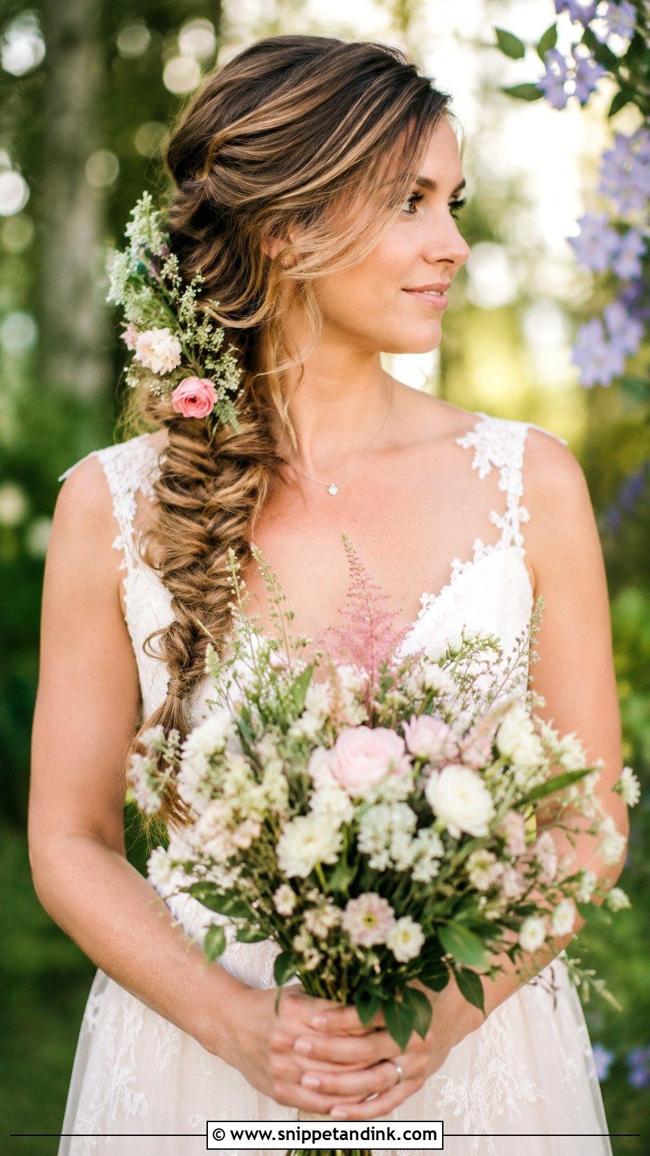 Side Braid Wedding Hairstyle - Snippet and Ink - 35 Hairstyles for Wedding