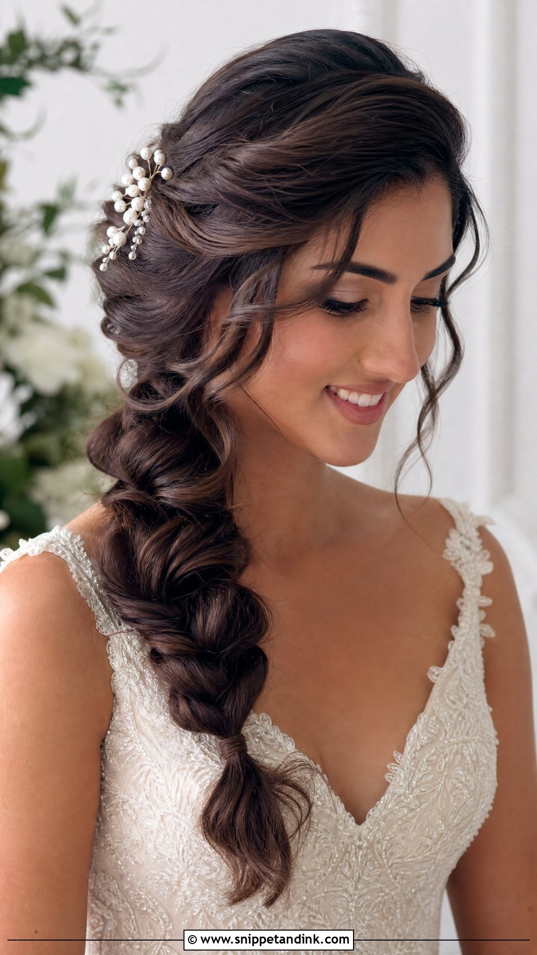 Side Braid Wedding Hairstyle For Long Hair - Snippet and Ink - 15 Easy Do It Yourself Long Hair Wedding Hairstyles