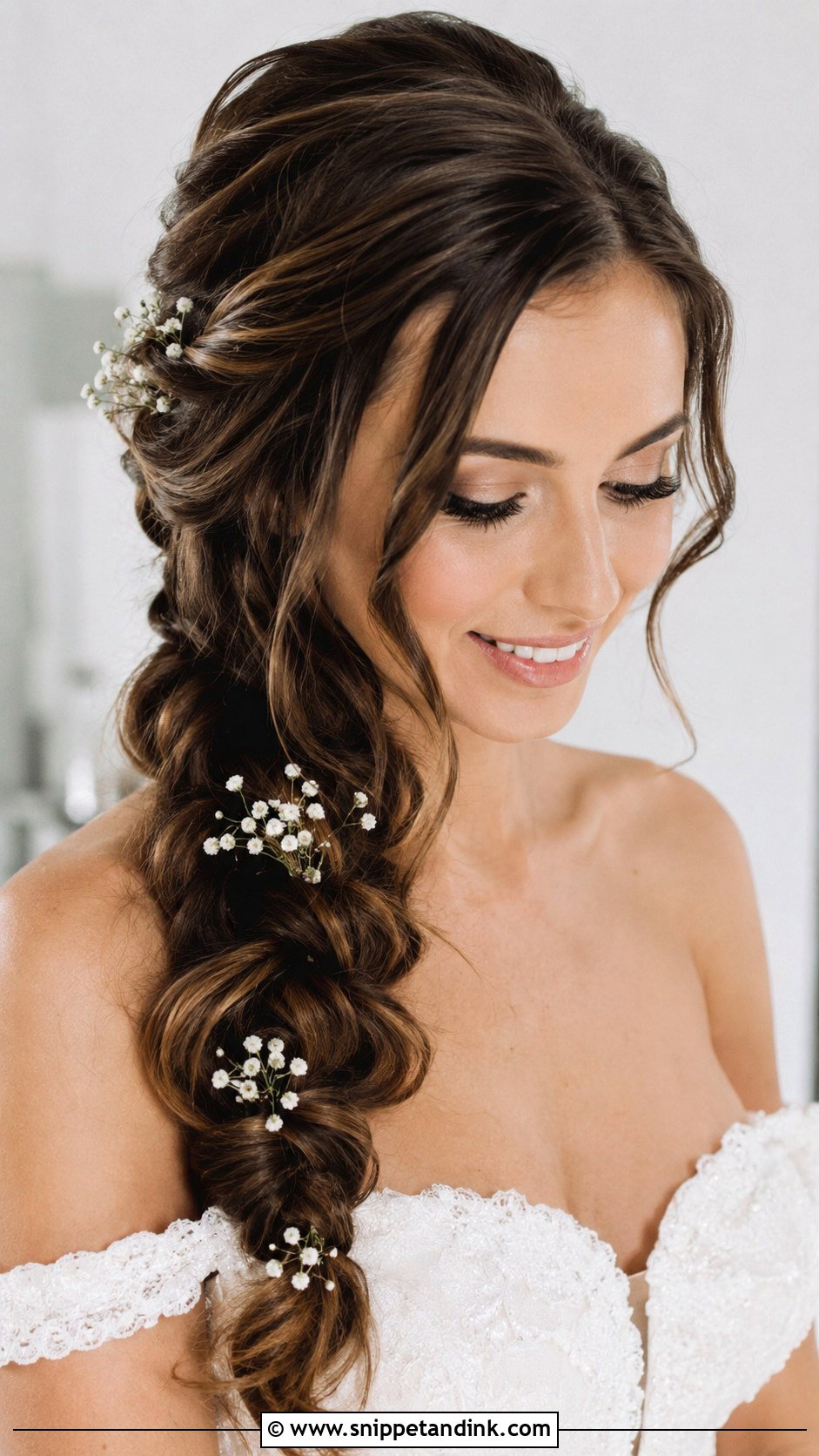 Side Braid Wedding Hairstyle For Long Hair - Snippet and Ink - 20 Braid Wedding Hairstyles for Long Hair